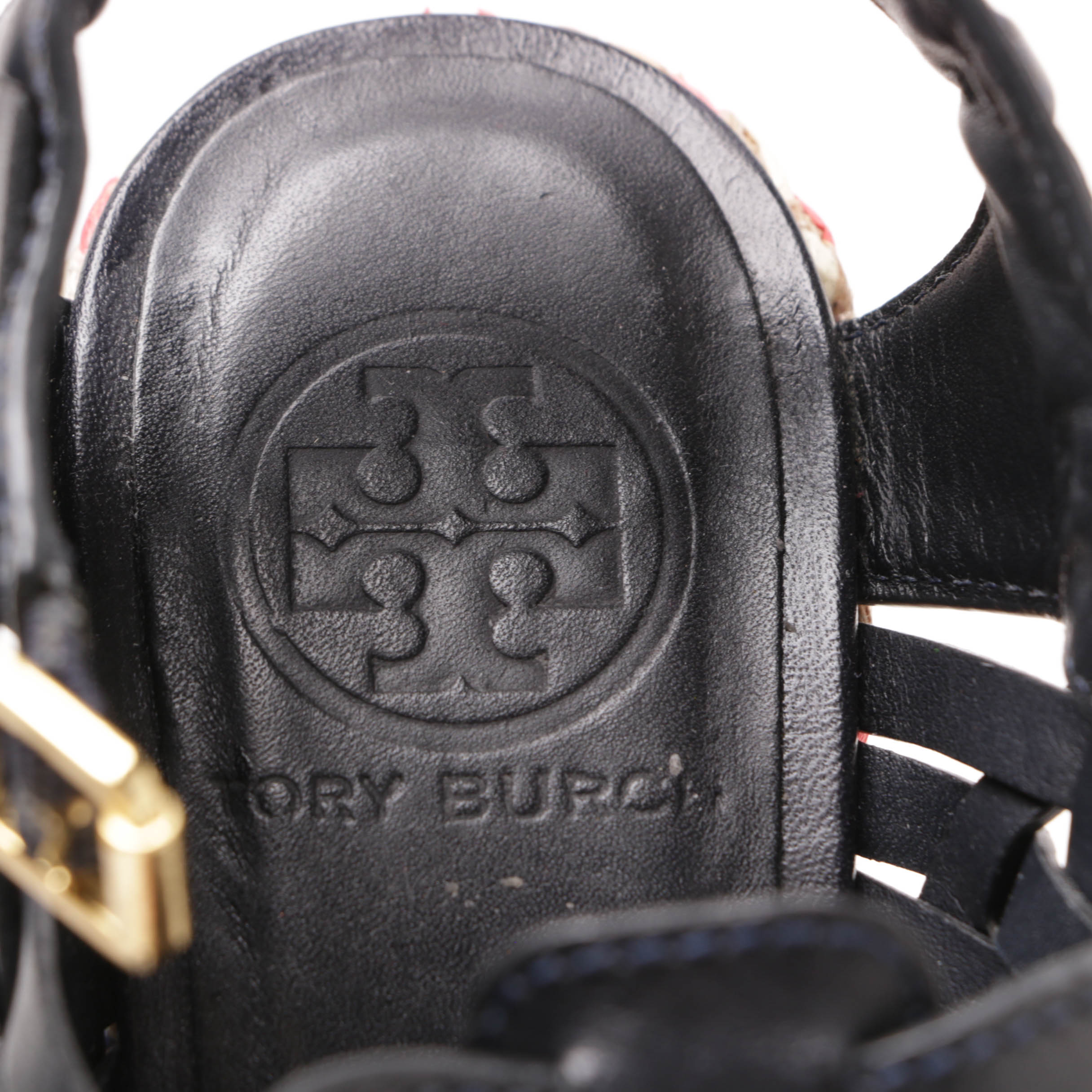 Tory Burch Woven Leather and Raffia Wedges and Sandals