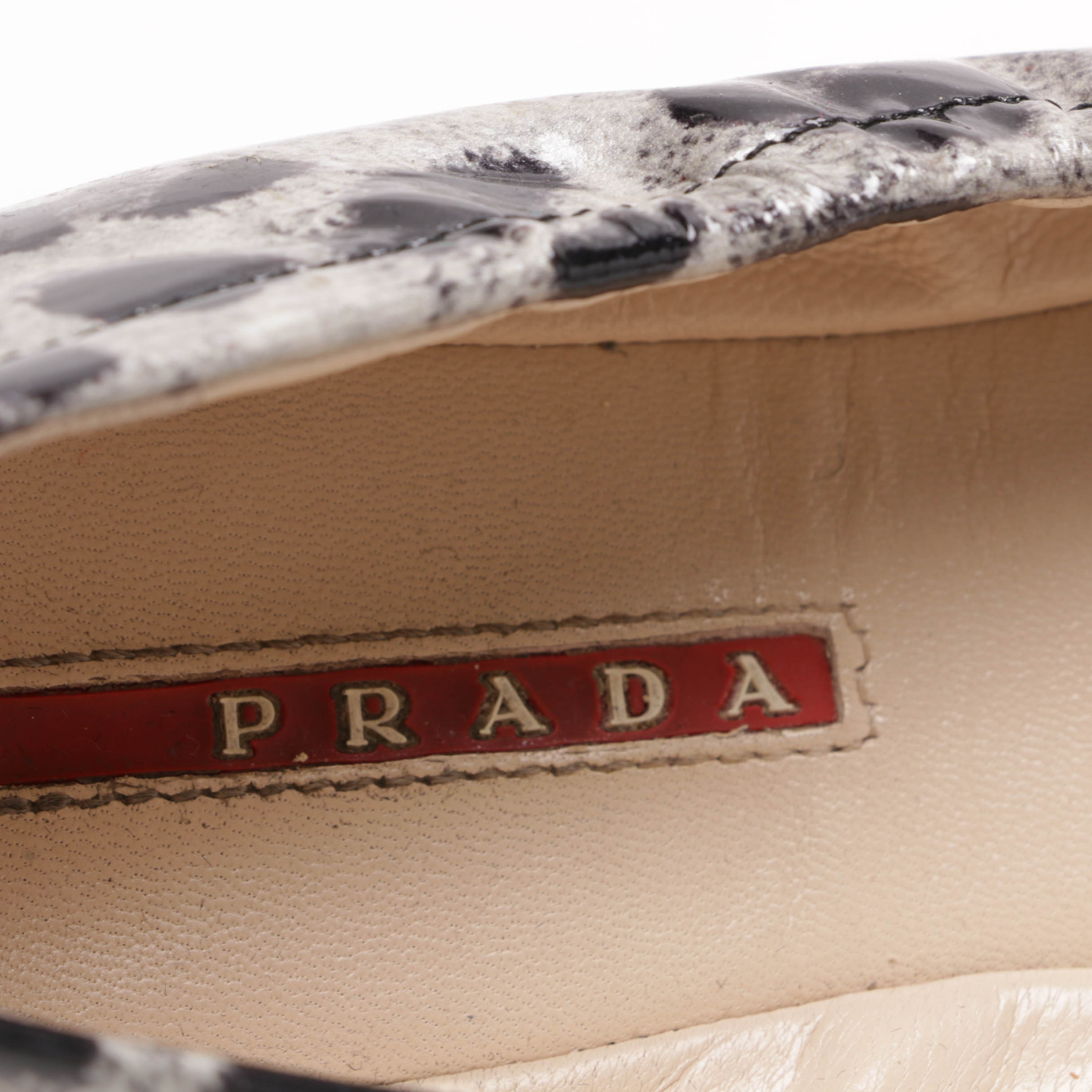 Prada Leopard Print Patent Leather Flats