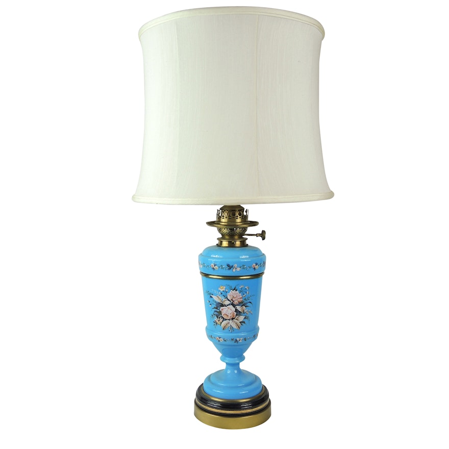 Bristol Glass Hand Enameled Lamp by James Hinks & Son, Late 19th Century