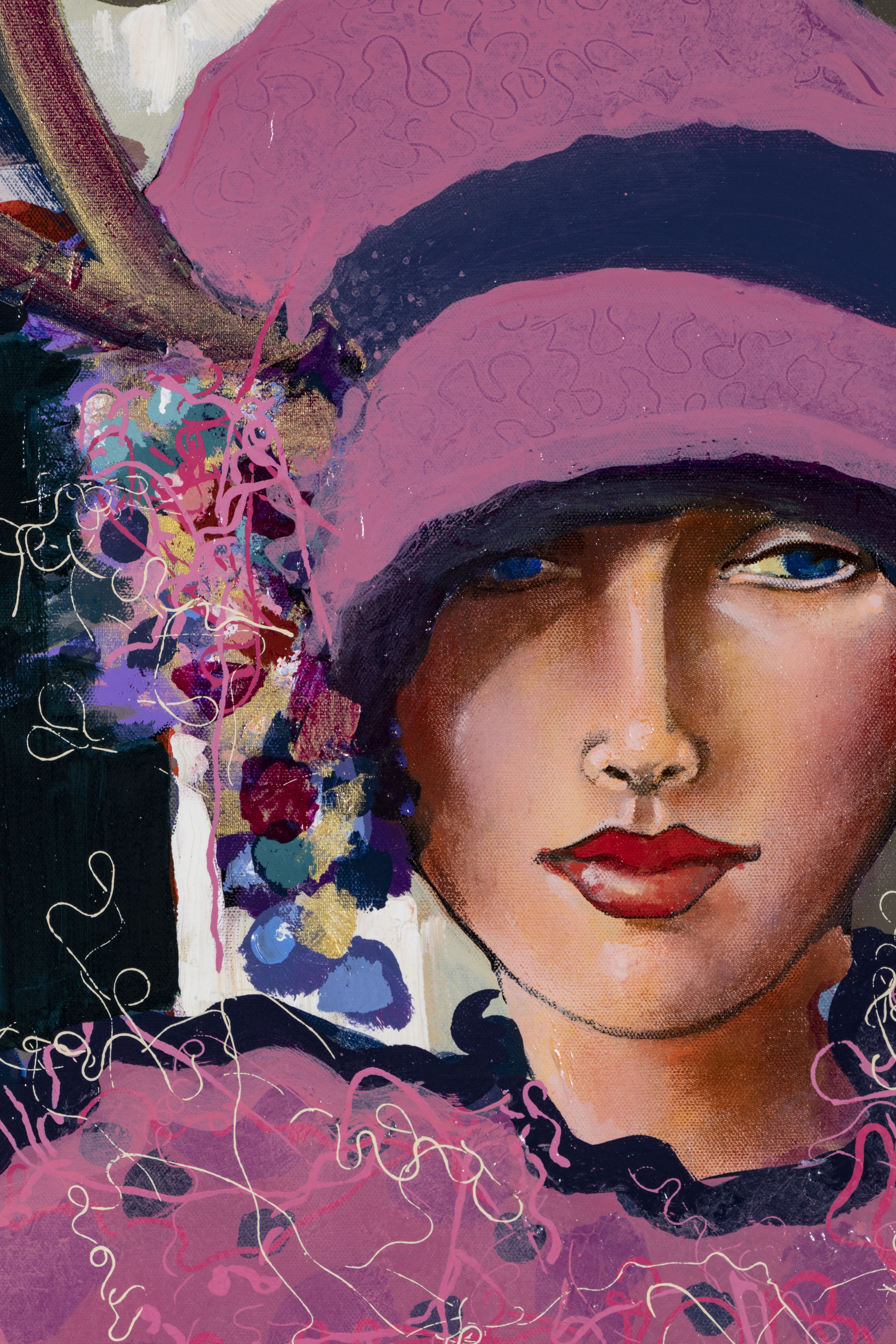 Oil Painting of 20th Century Style Figures