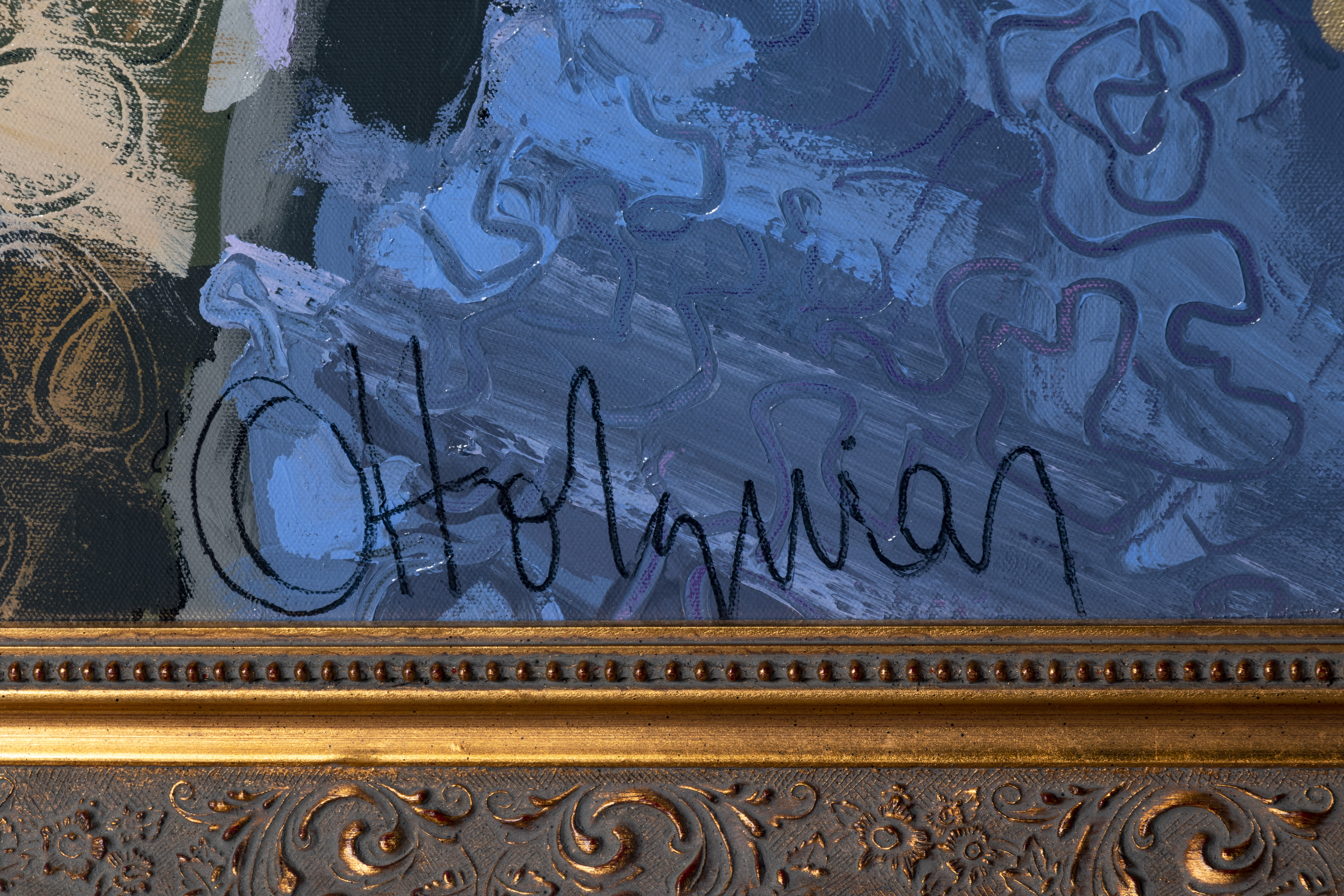 Oil Painting of 20th Century Style Figures