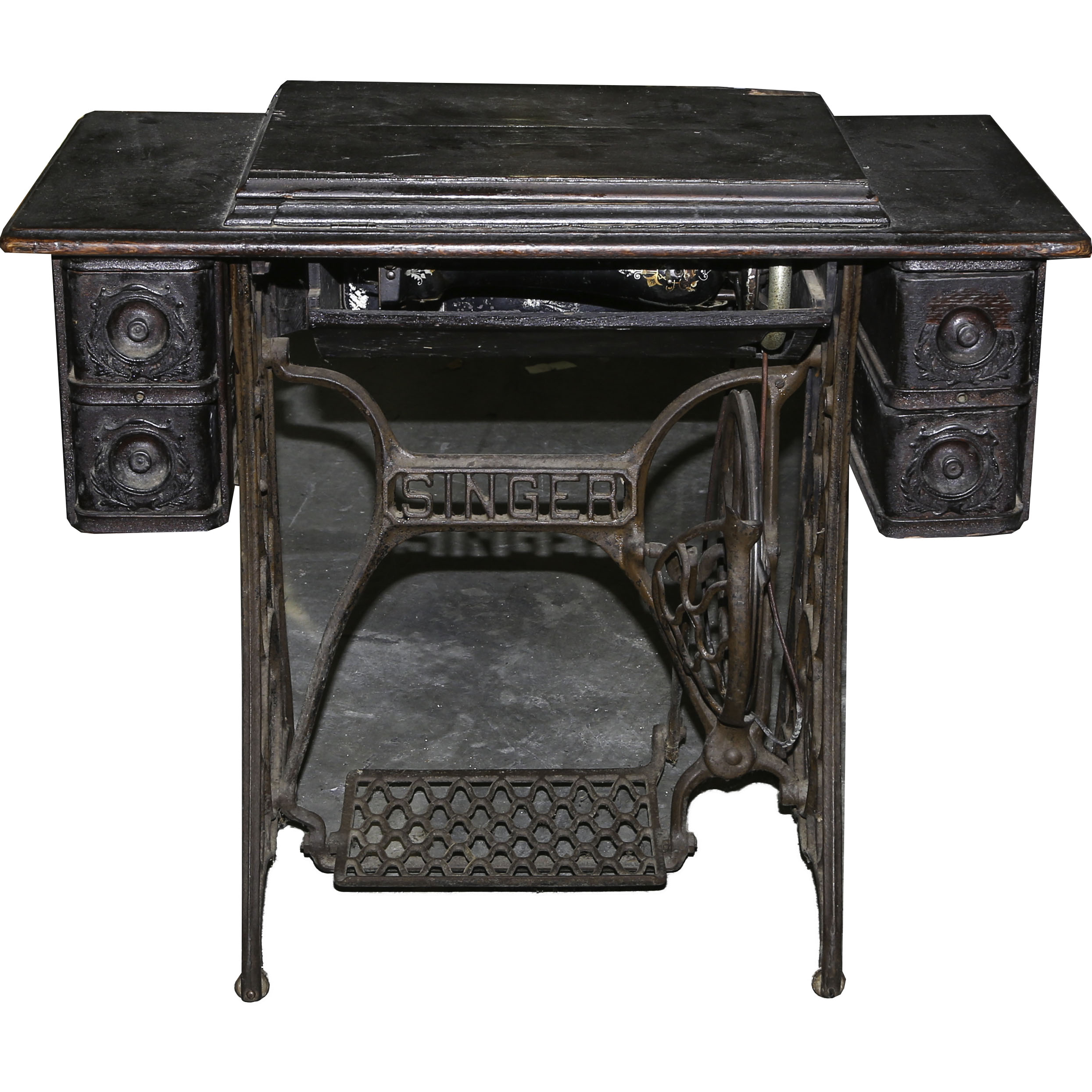 Singer Sewing Table with Sewing Machine, Circa 1906