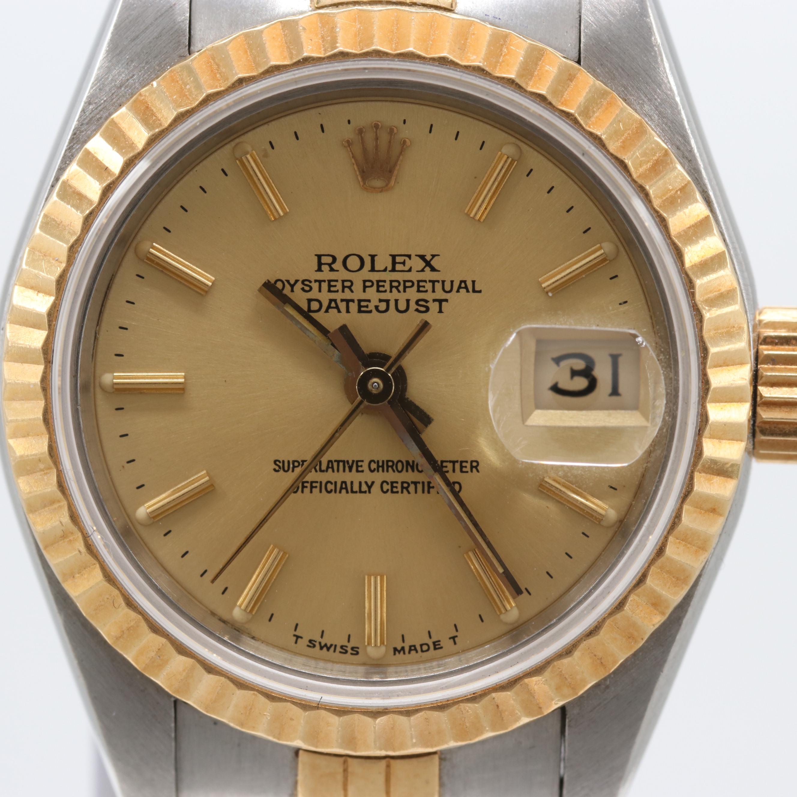Rolex Stainless Steel and 18K Yellow Gold Datejust Watch 1987
