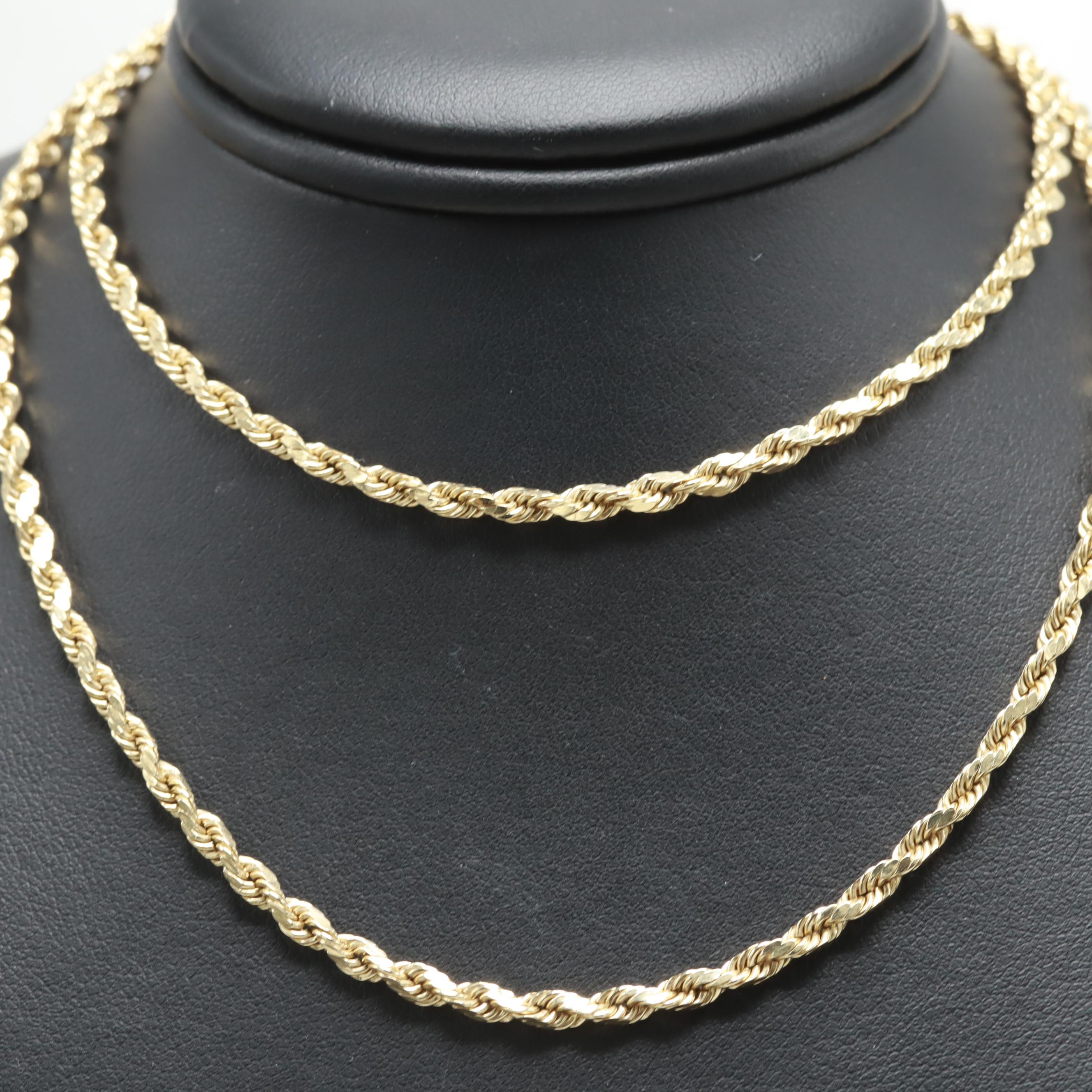 14K Yellow Gold Rope Necklace