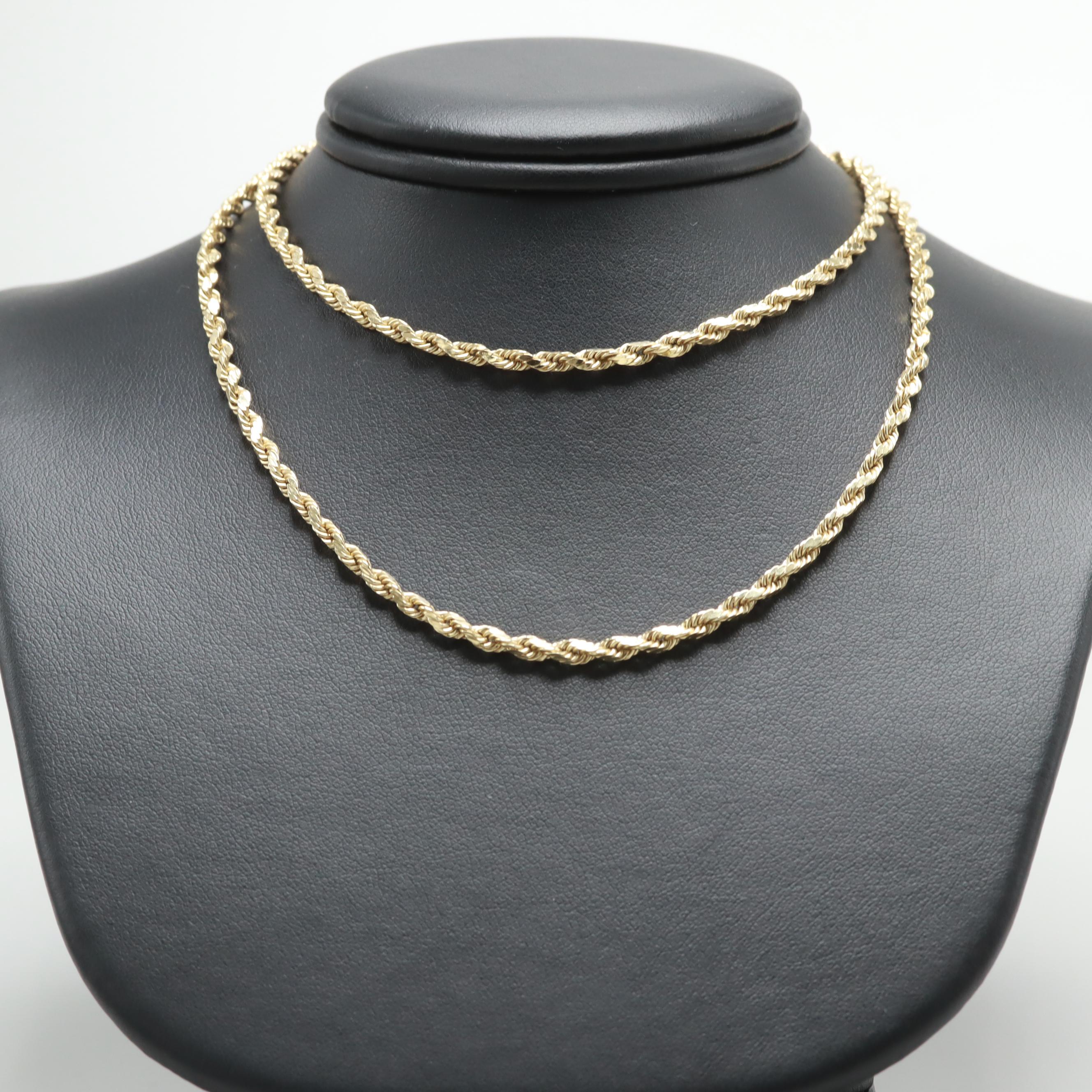 14K Yellow Gold Rope Necklace