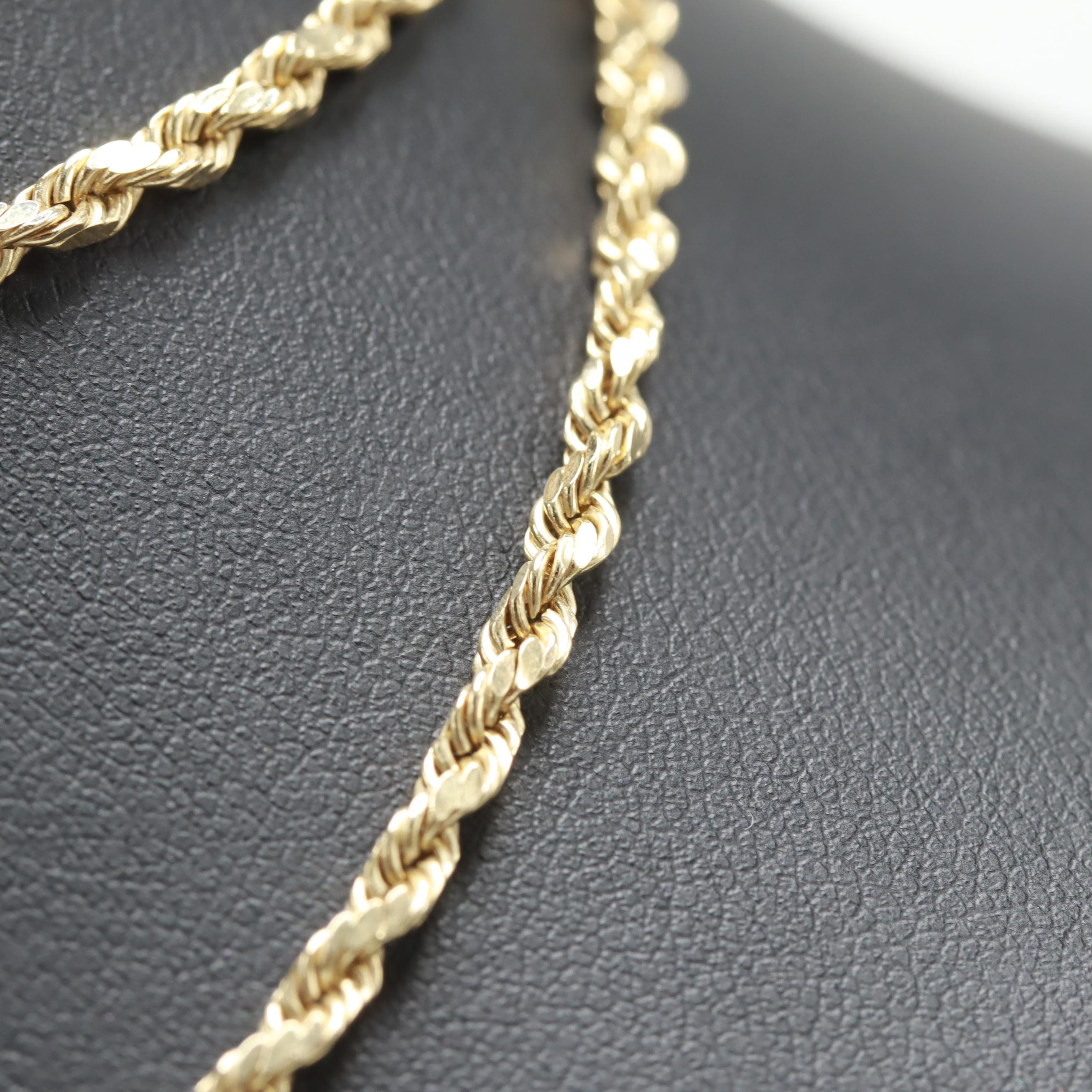 14K Yellow Gold Rope Necklace