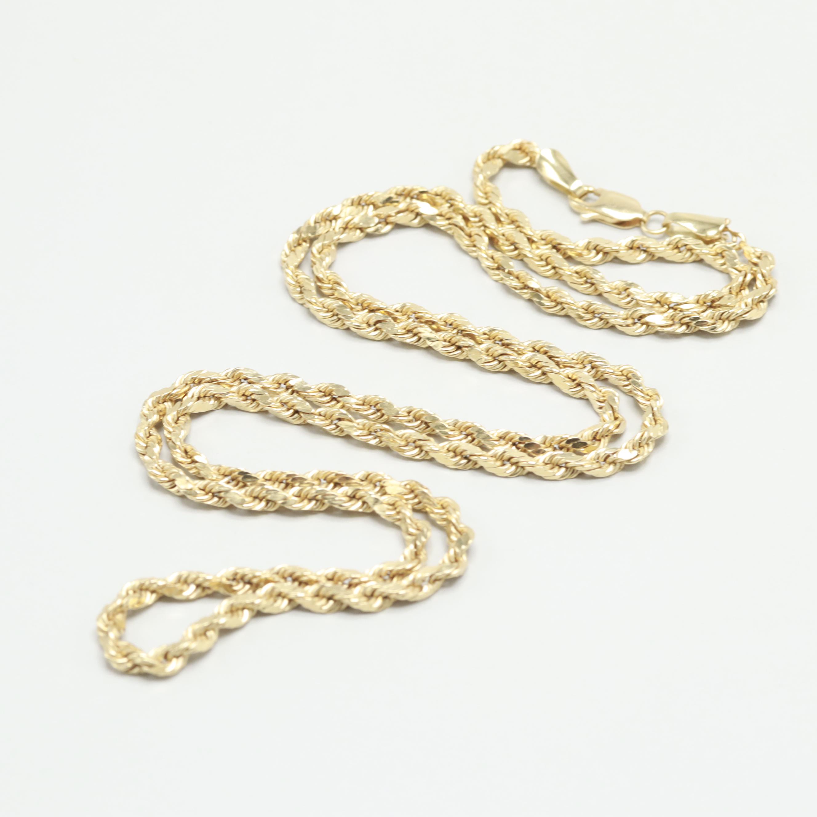 14K Yellow Gold Rope Necklace