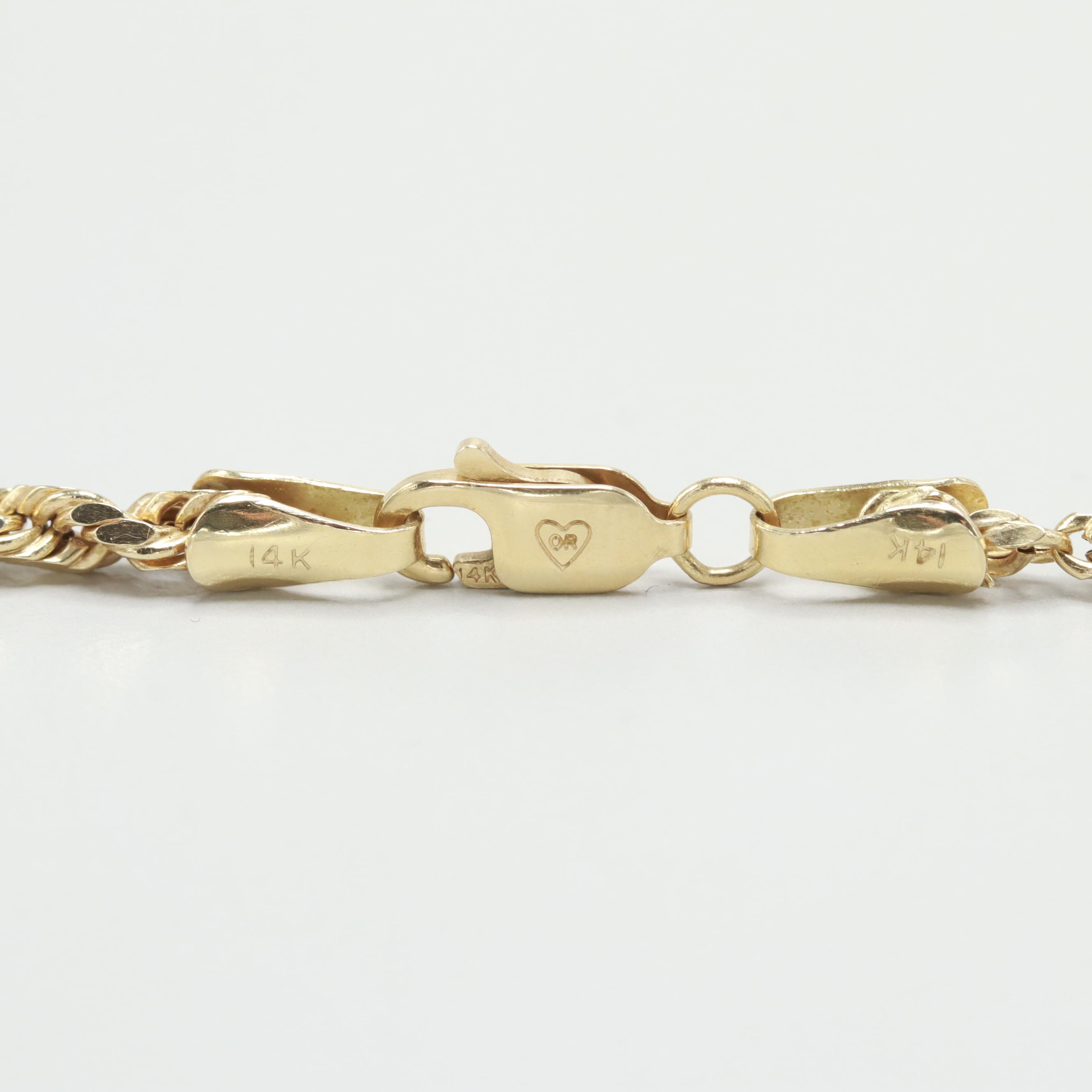 14K Yellow Gold Rope Necklace