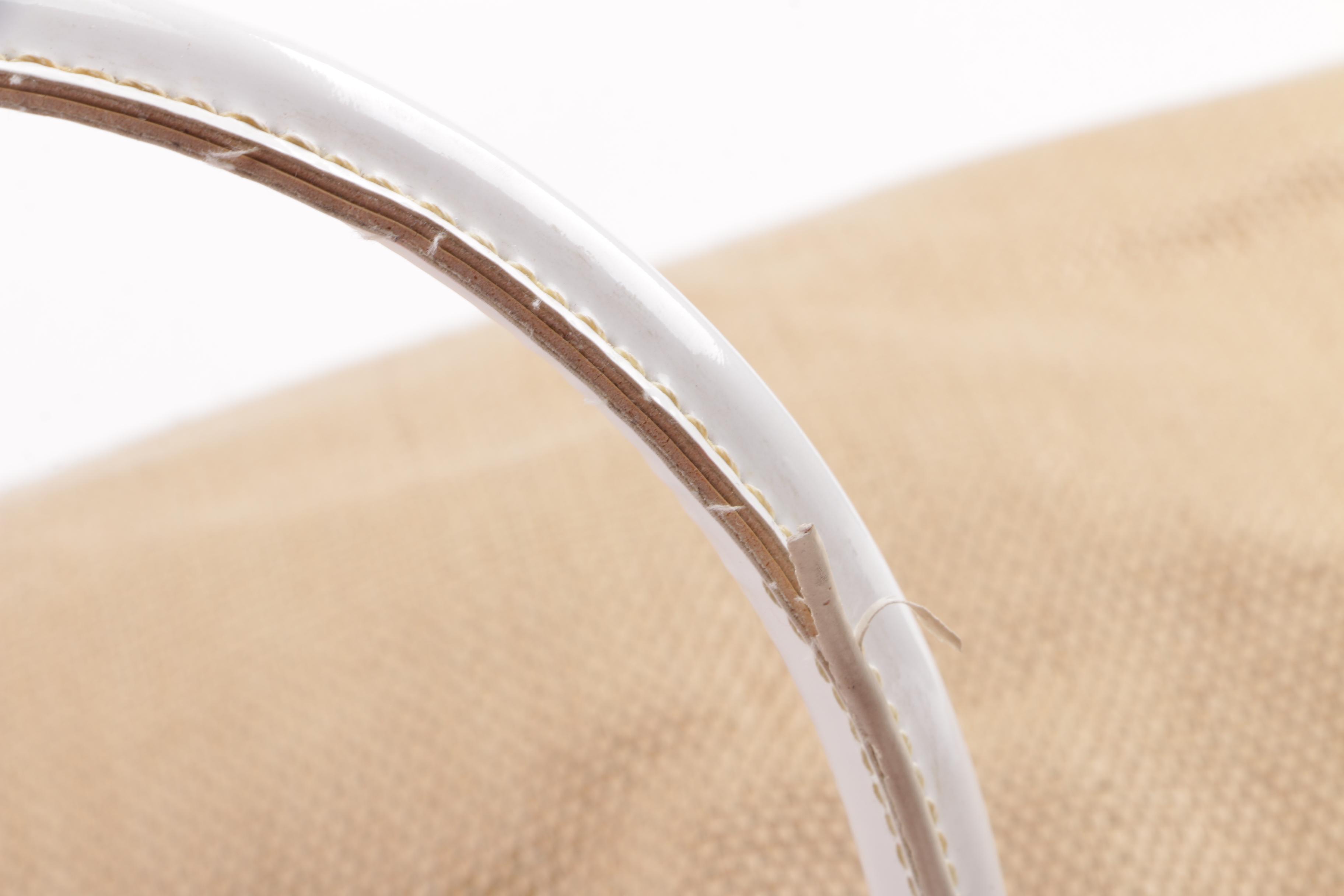 Tory Burch Ella Raffia, Canvas and Patent Leather Tote