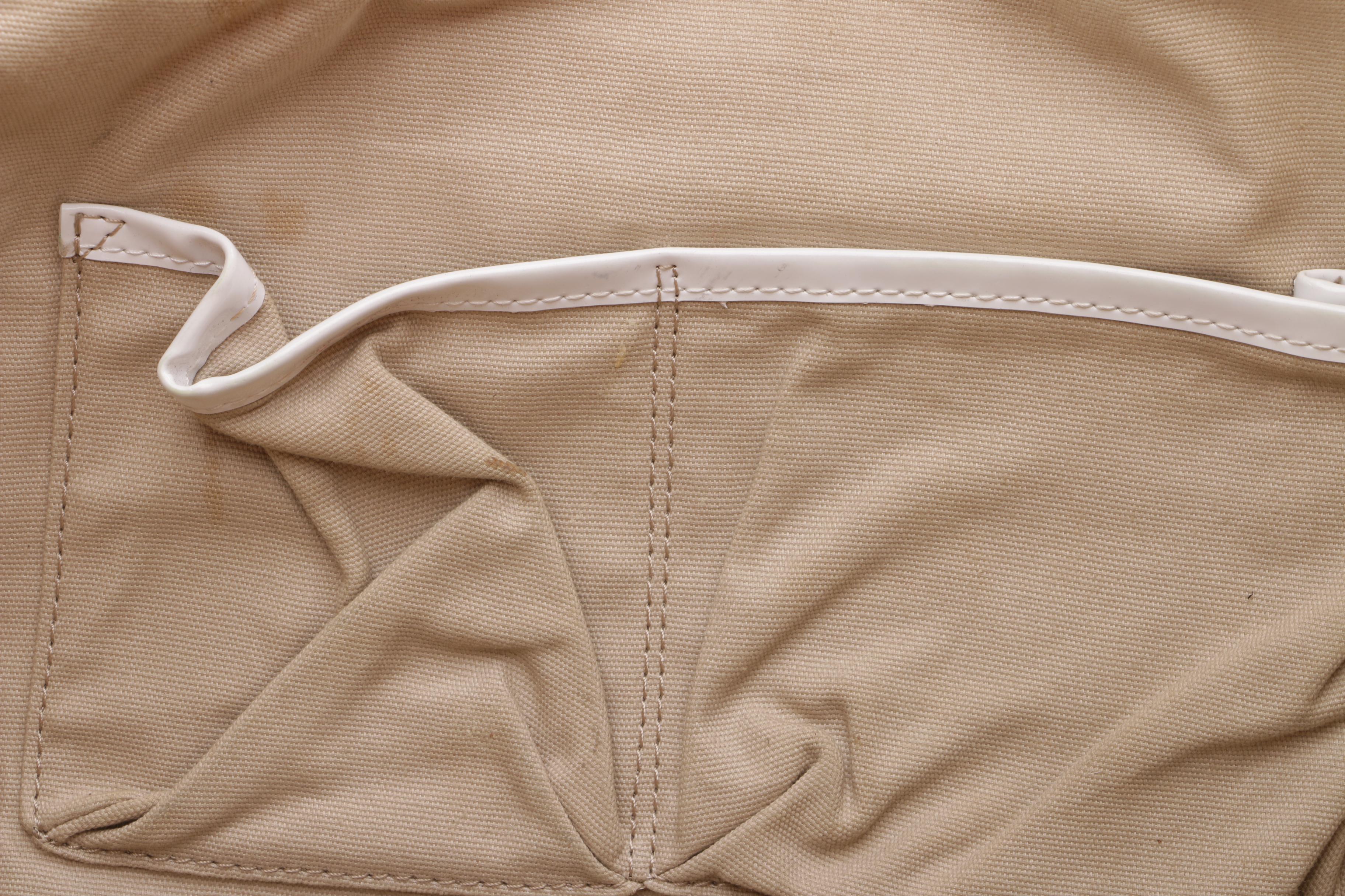 Tory Burch Ella Raffia, Canvas and Patent Leather Tote