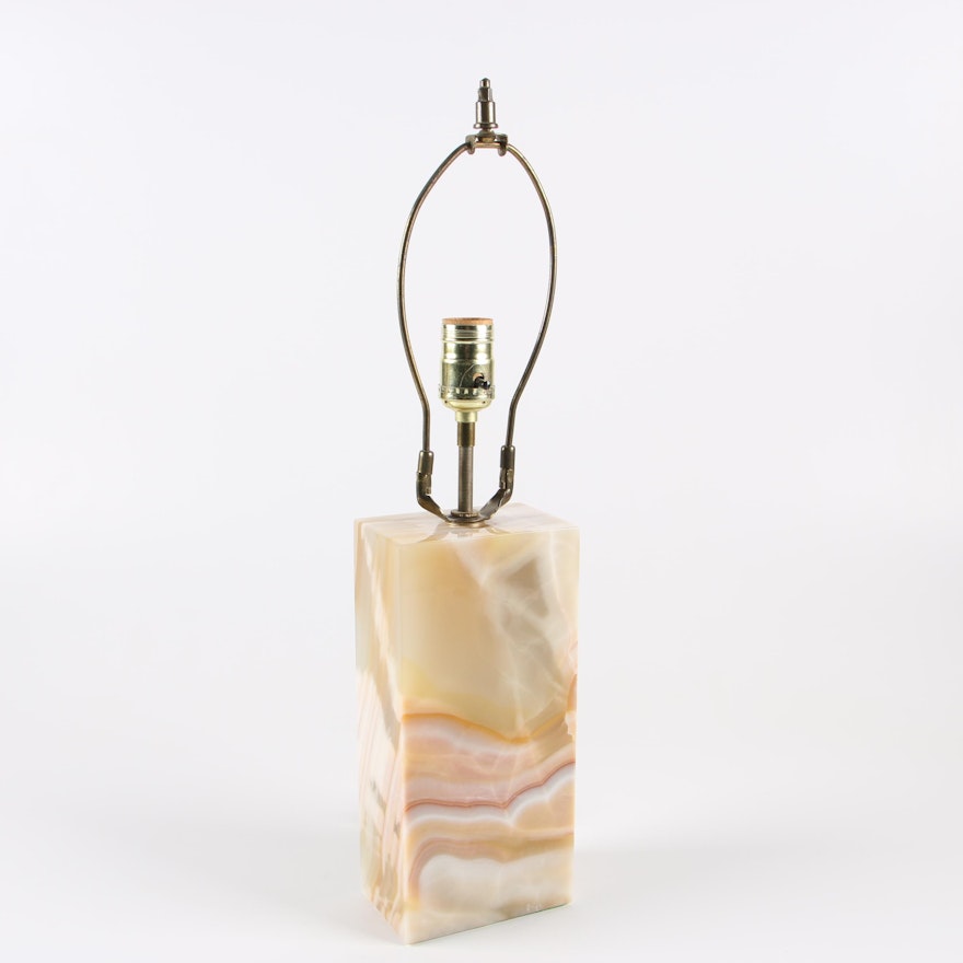 Banded Calcite Block Table Lamp