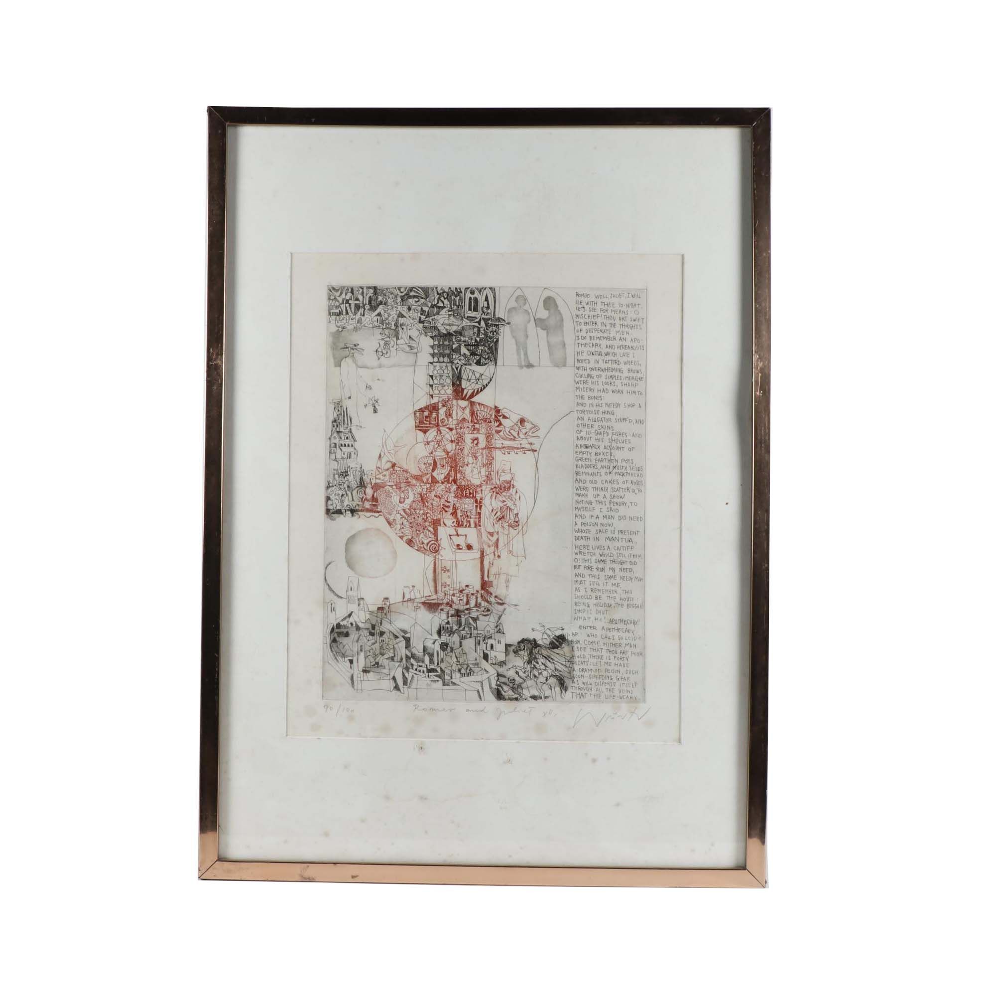 Adam Wurtz Limited Edition Etching "Romeo and Juliet"