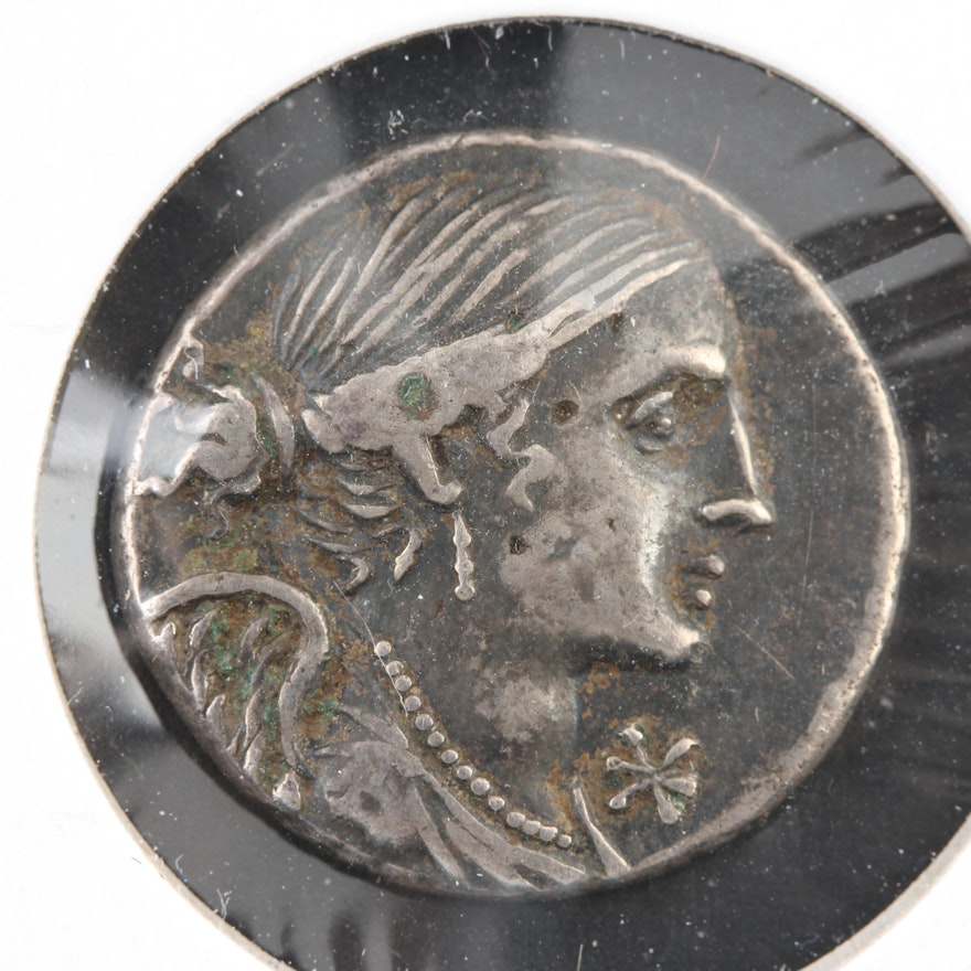 Ancient Roman Republic AR Denarius of Valerius Flacus Ca. 103 B.C.