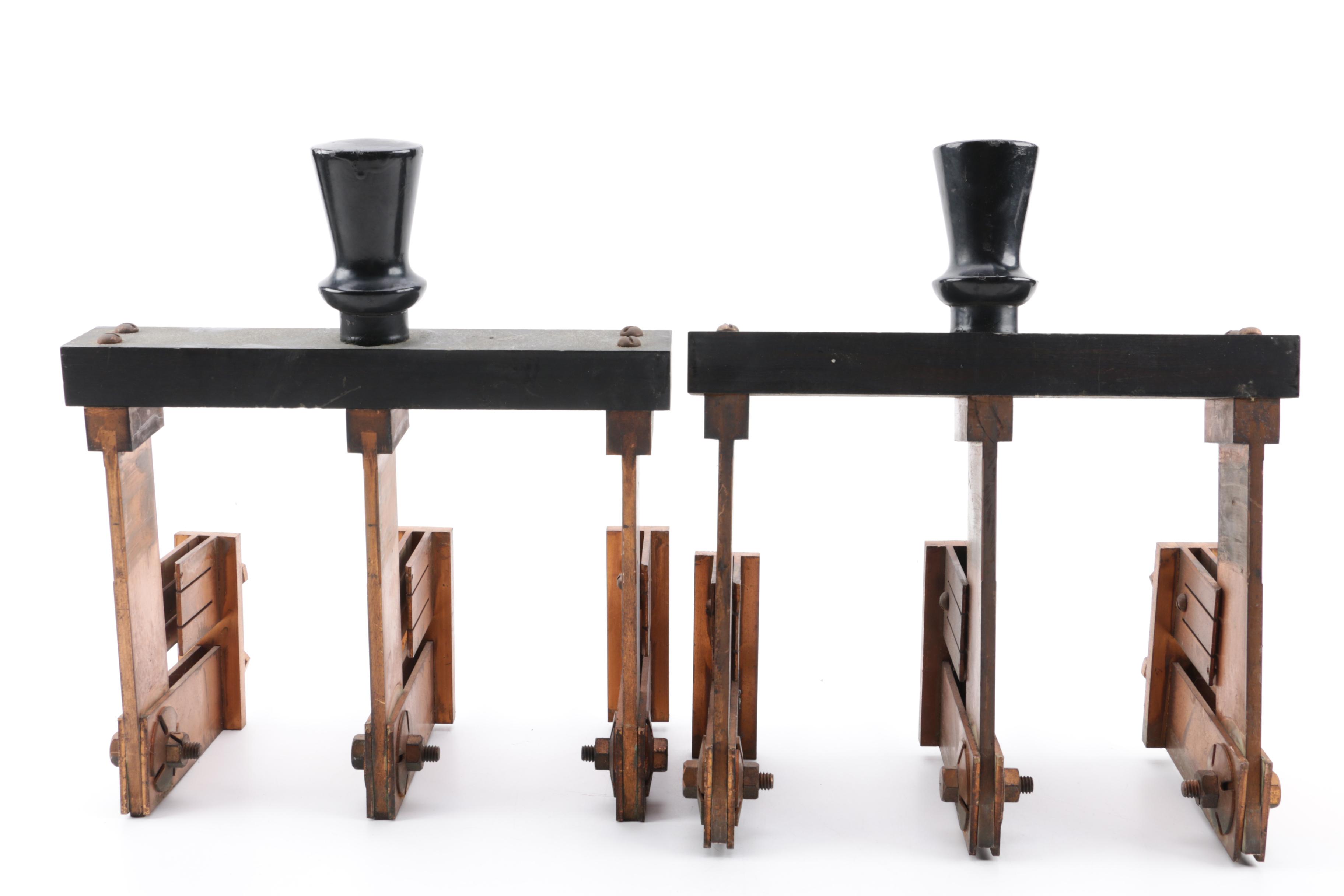 Vintage Trumbull 400 Amp Copper and Slate Electrical Switches