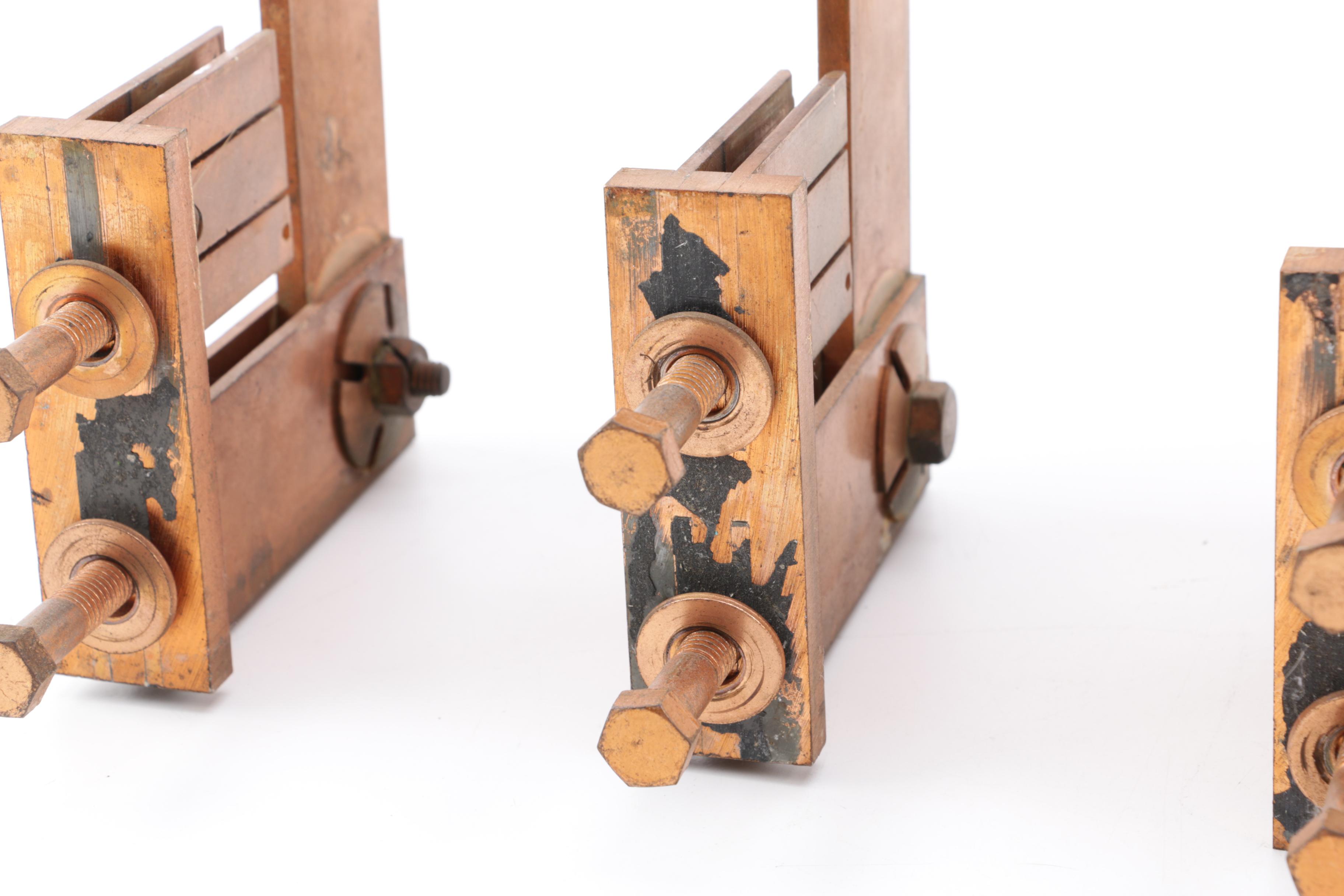 Vintage Trumbull 400 Amp Copper and Slate Electrical Switches