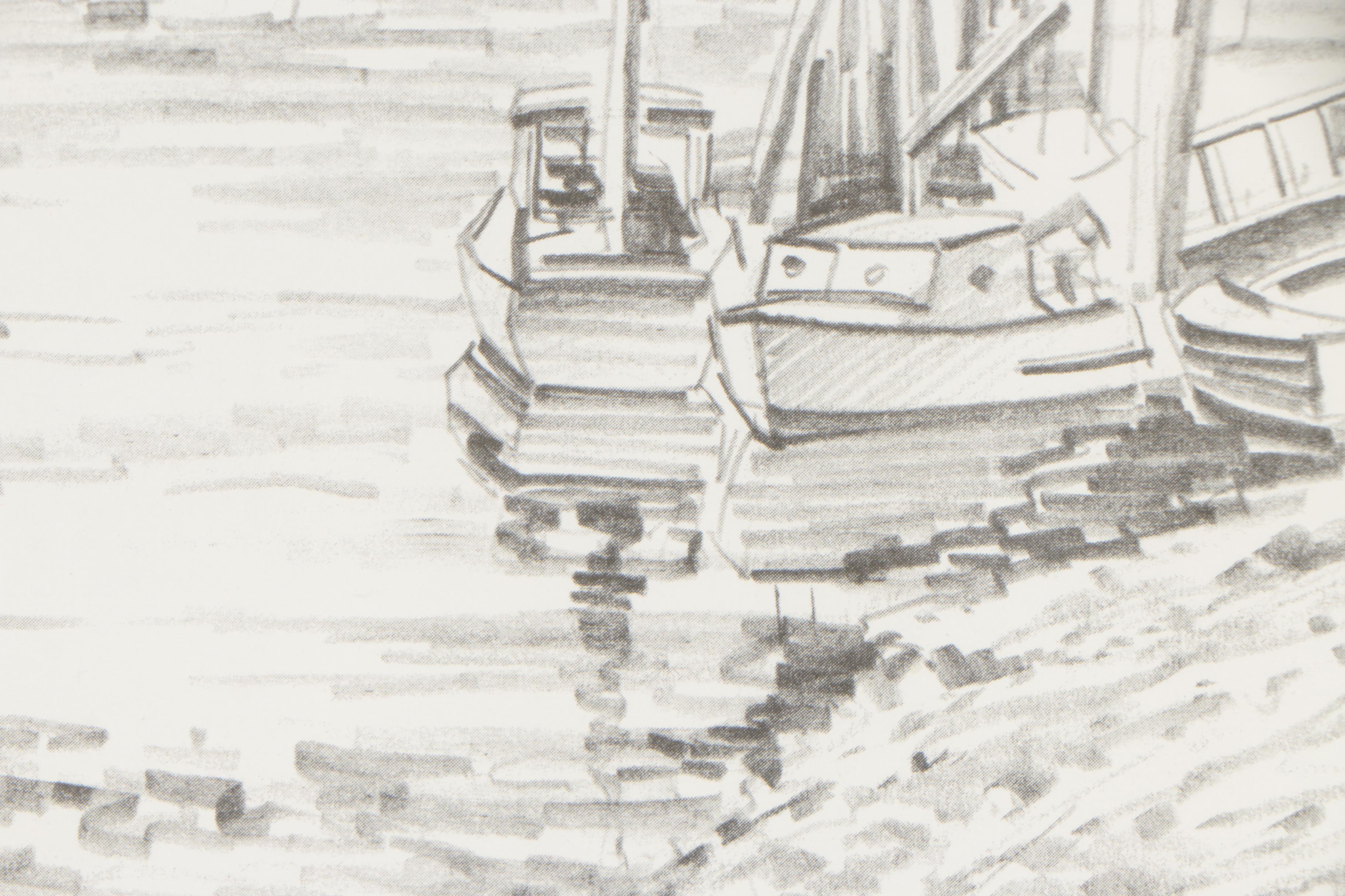 James Francis Murray Offset Lithograph "Perkins Cove Bridge"