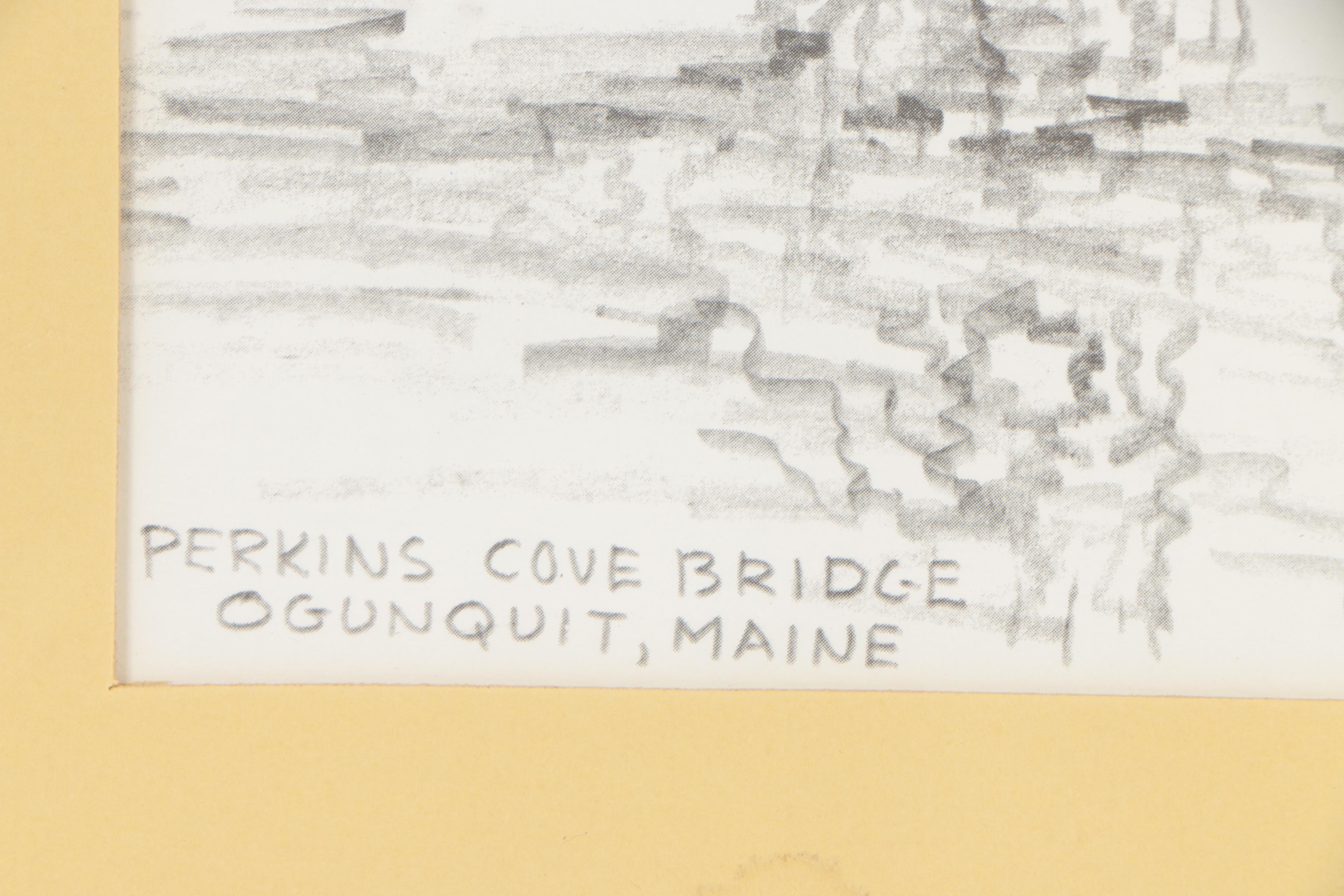 James Francis Murray Offset Lithograph "Perkins Cove Bridge"