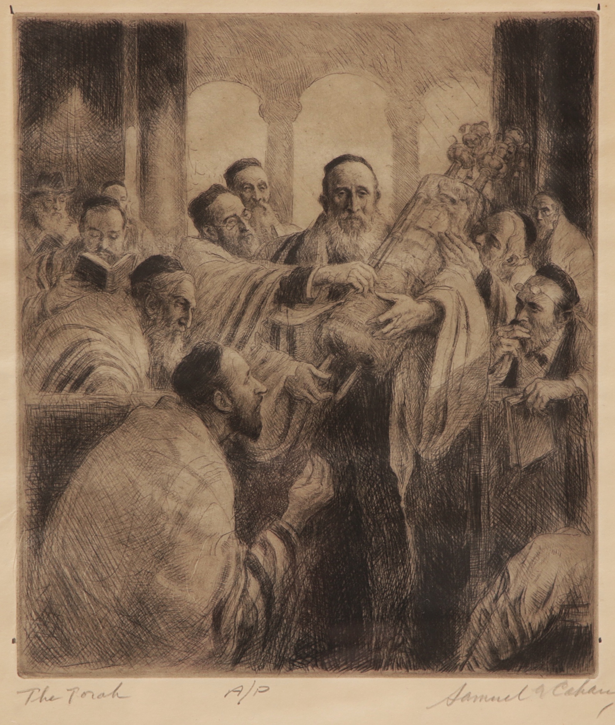 Samuel Cahan Engraving "The Torah"