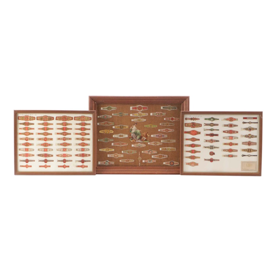 Framed Displays of Early 20th-Century Cigar Bands