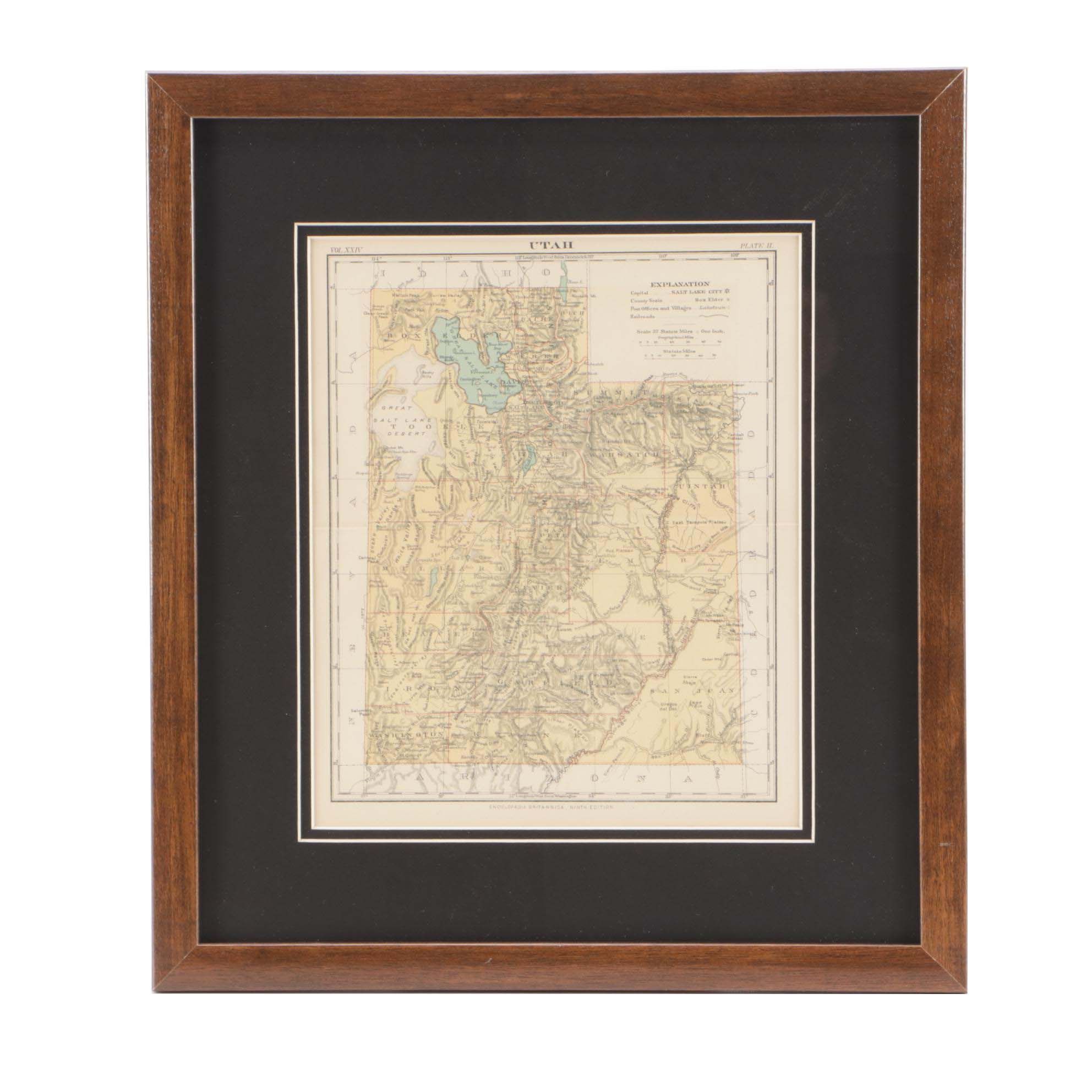 Antique 1890 Map of Utah