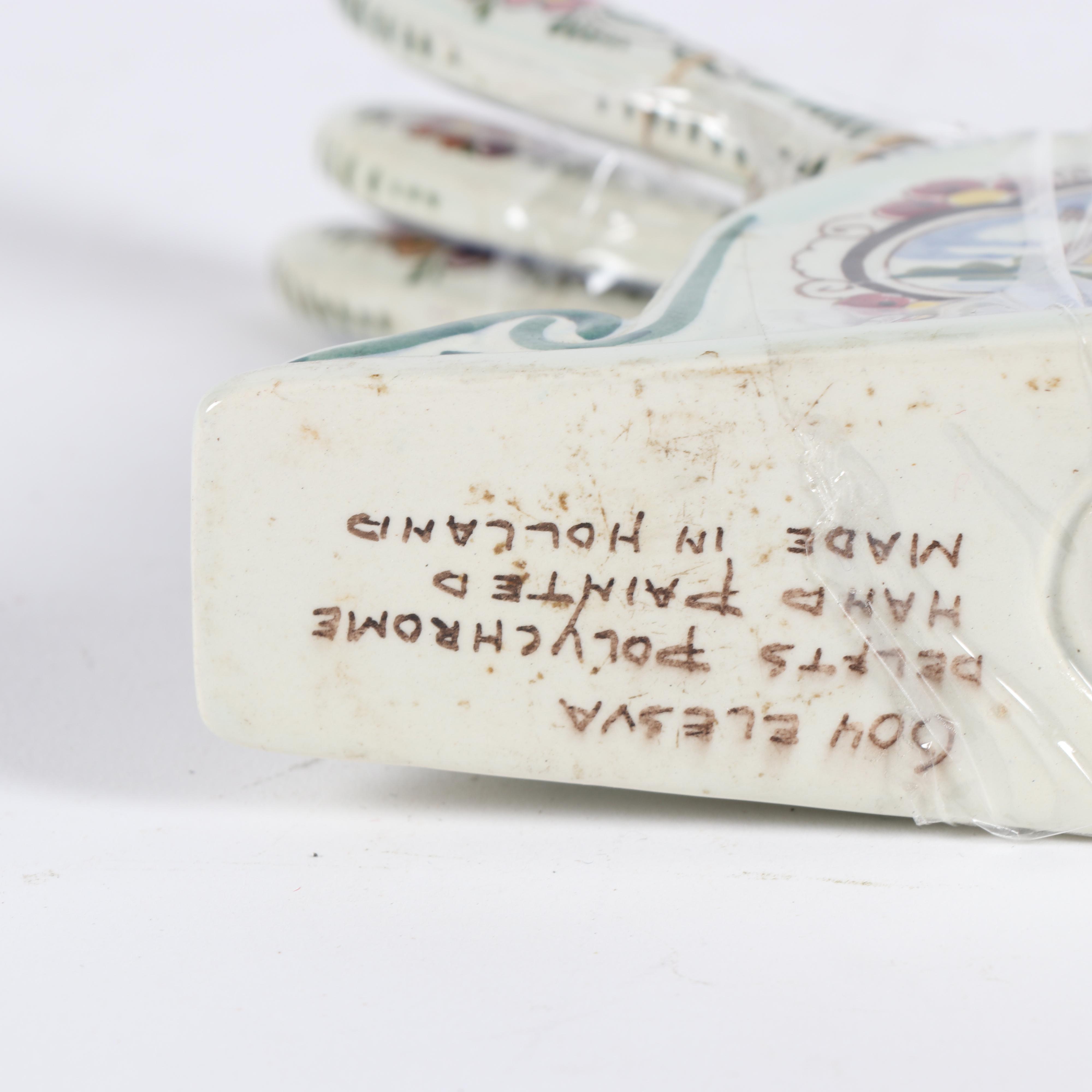 Delft Elesva Hand-Painted Polychrome Earthenware Knife Set