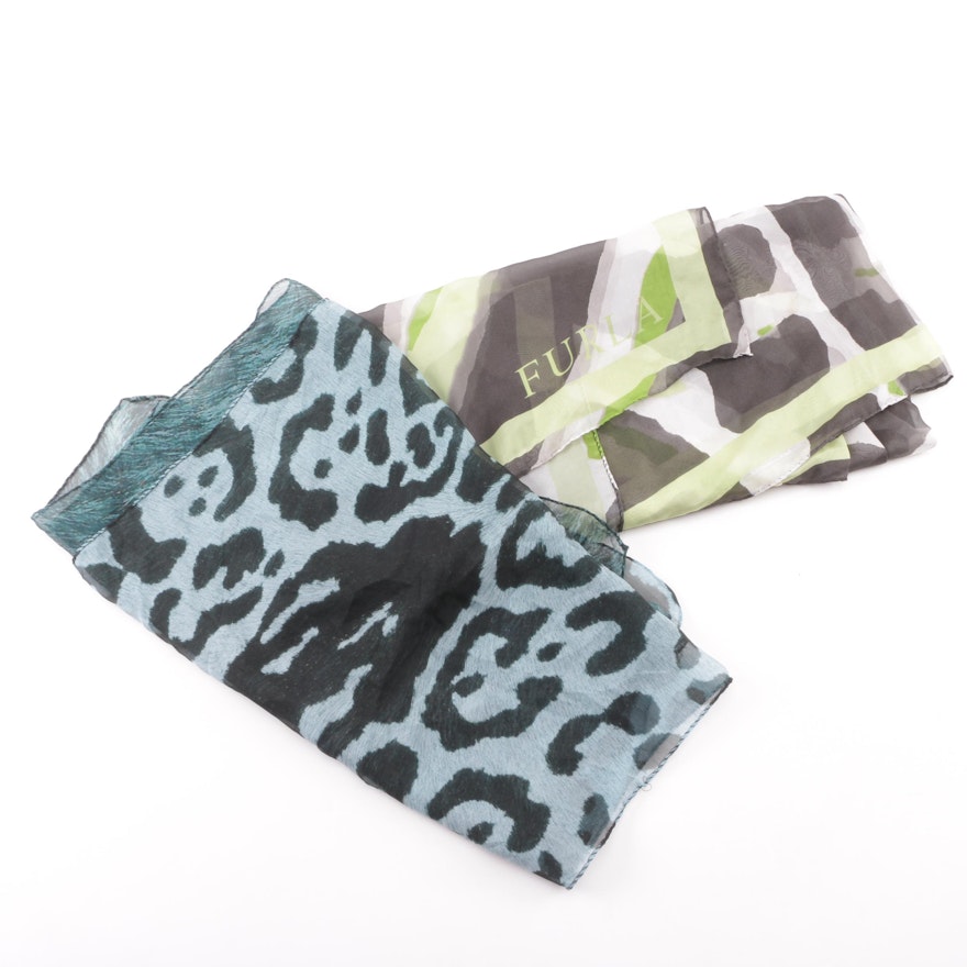 Furla Silk Animal Print Scarves