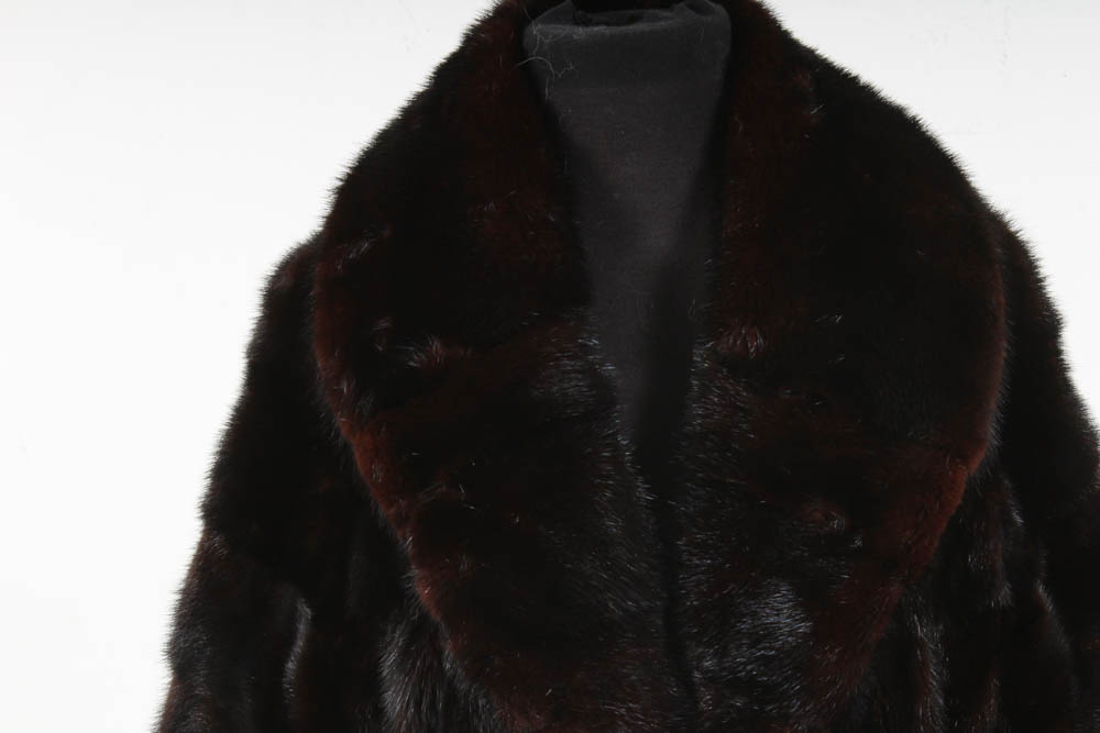 Vintage Mahogany Mink Fur Coat