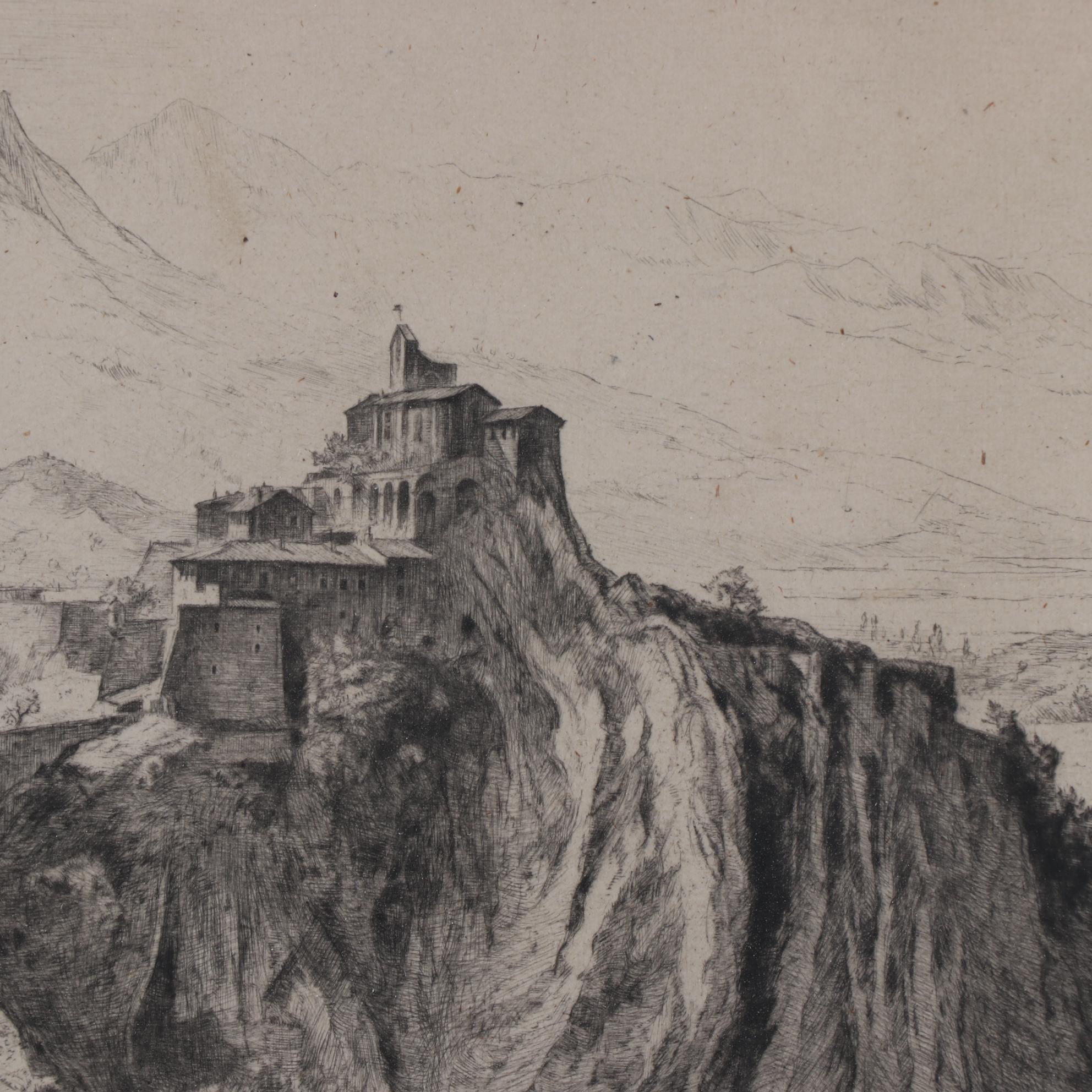 Limited Edition Etching of Mountain Village