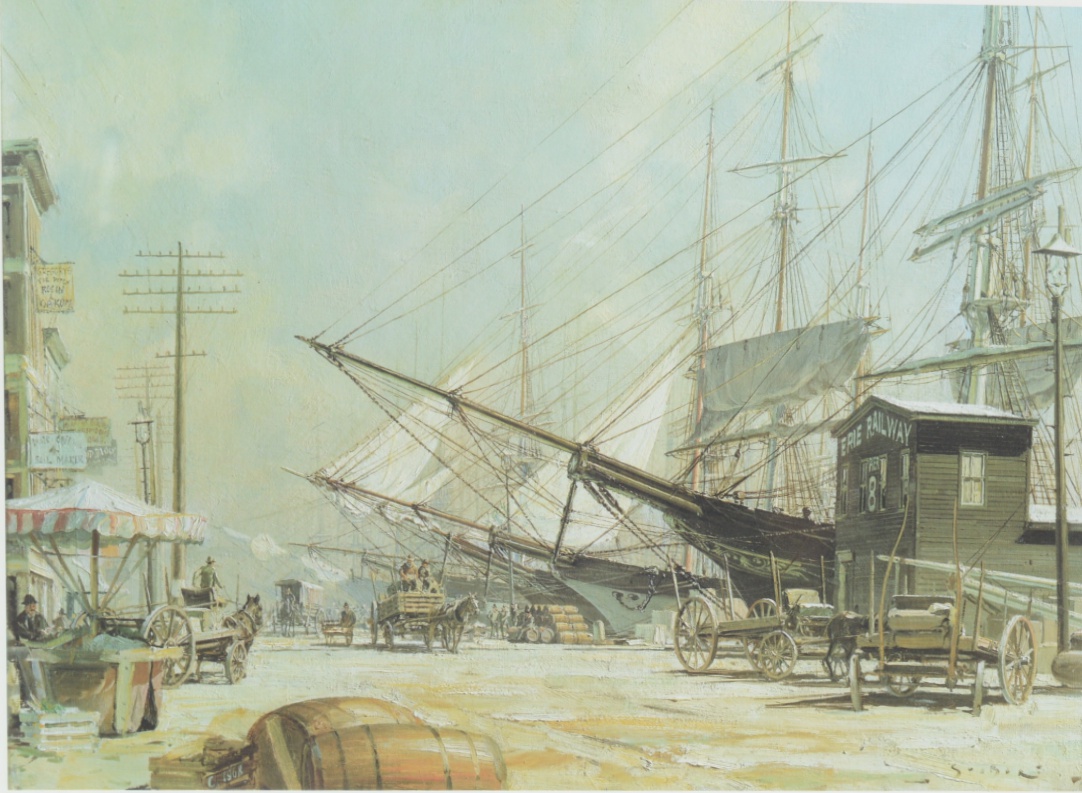 John Stobart Offset Lithograph "New York: The Foot of South Street 1876"