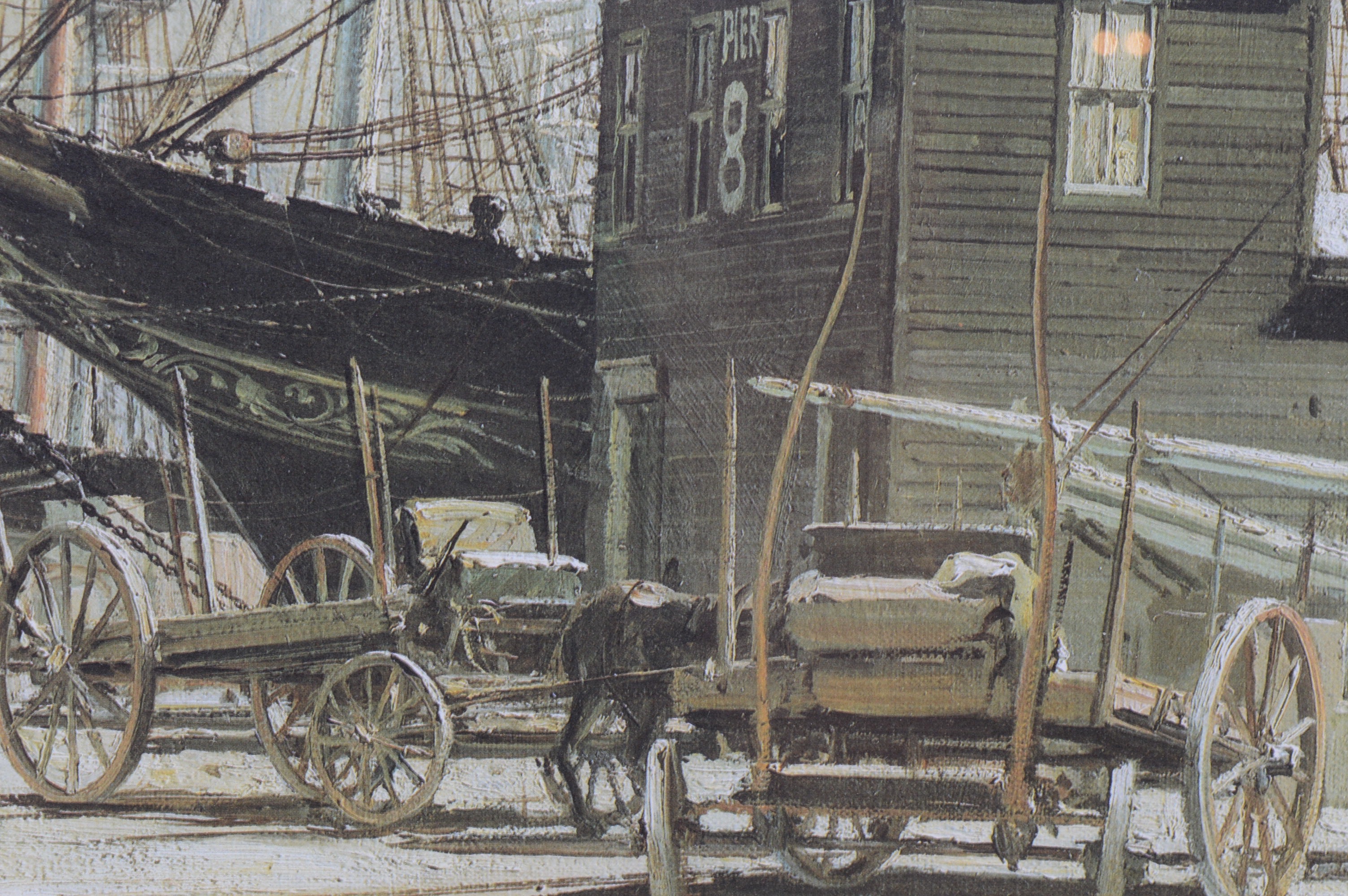 John Stobart Offset Lithograph "New York: The Foot of South Street 1876"