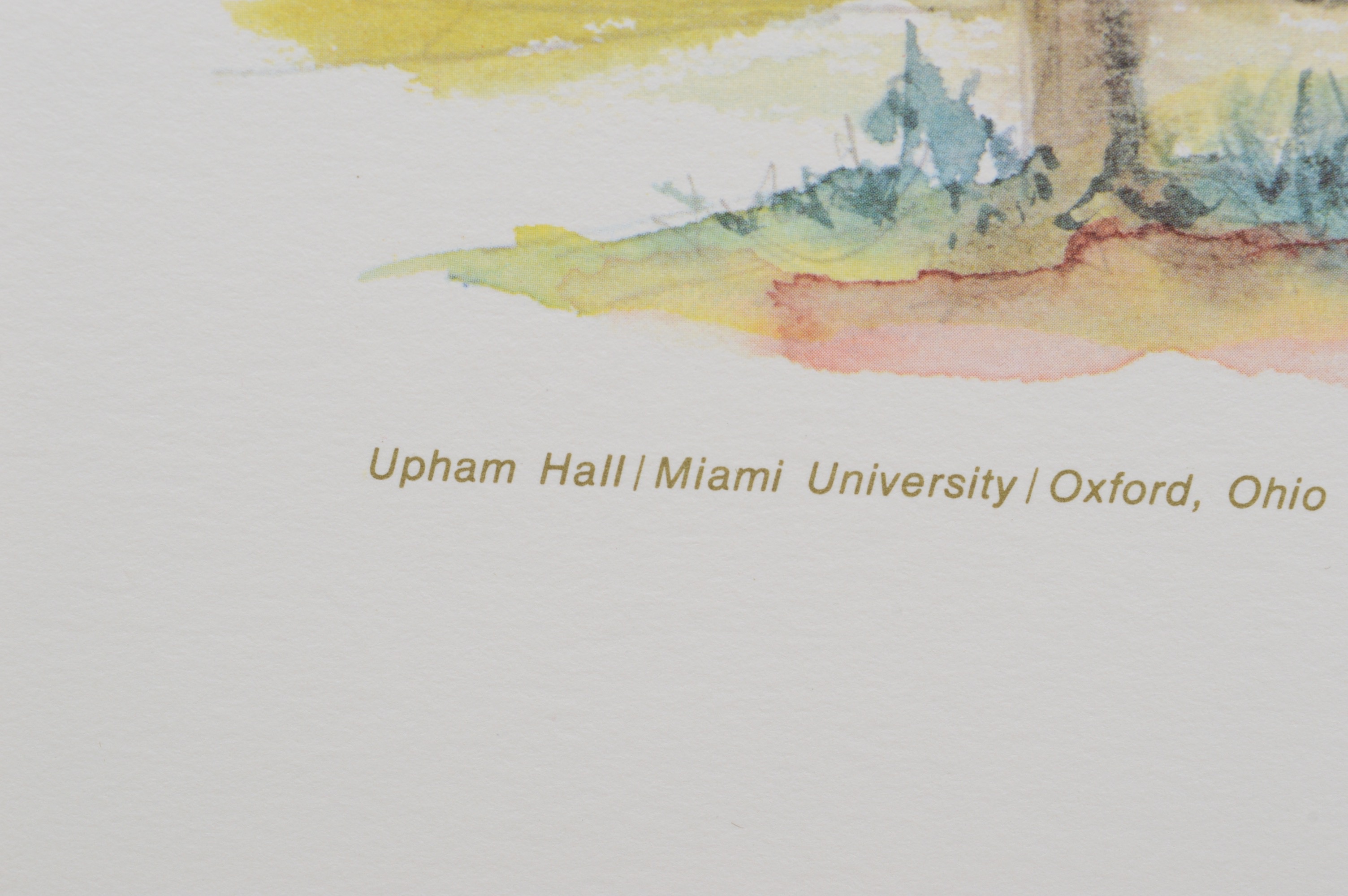 Two Miami University Prints "Elliott Hall" and "Upham Hall"