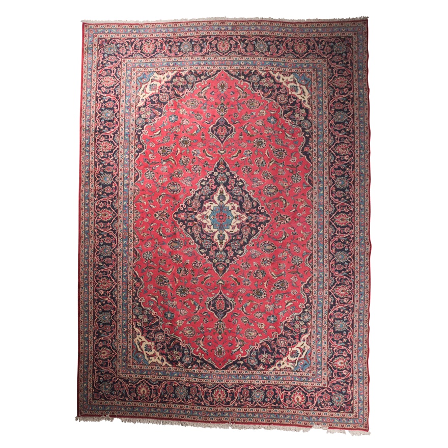 Hand-Knotted Persian Kerman Wool Room Sized Rug