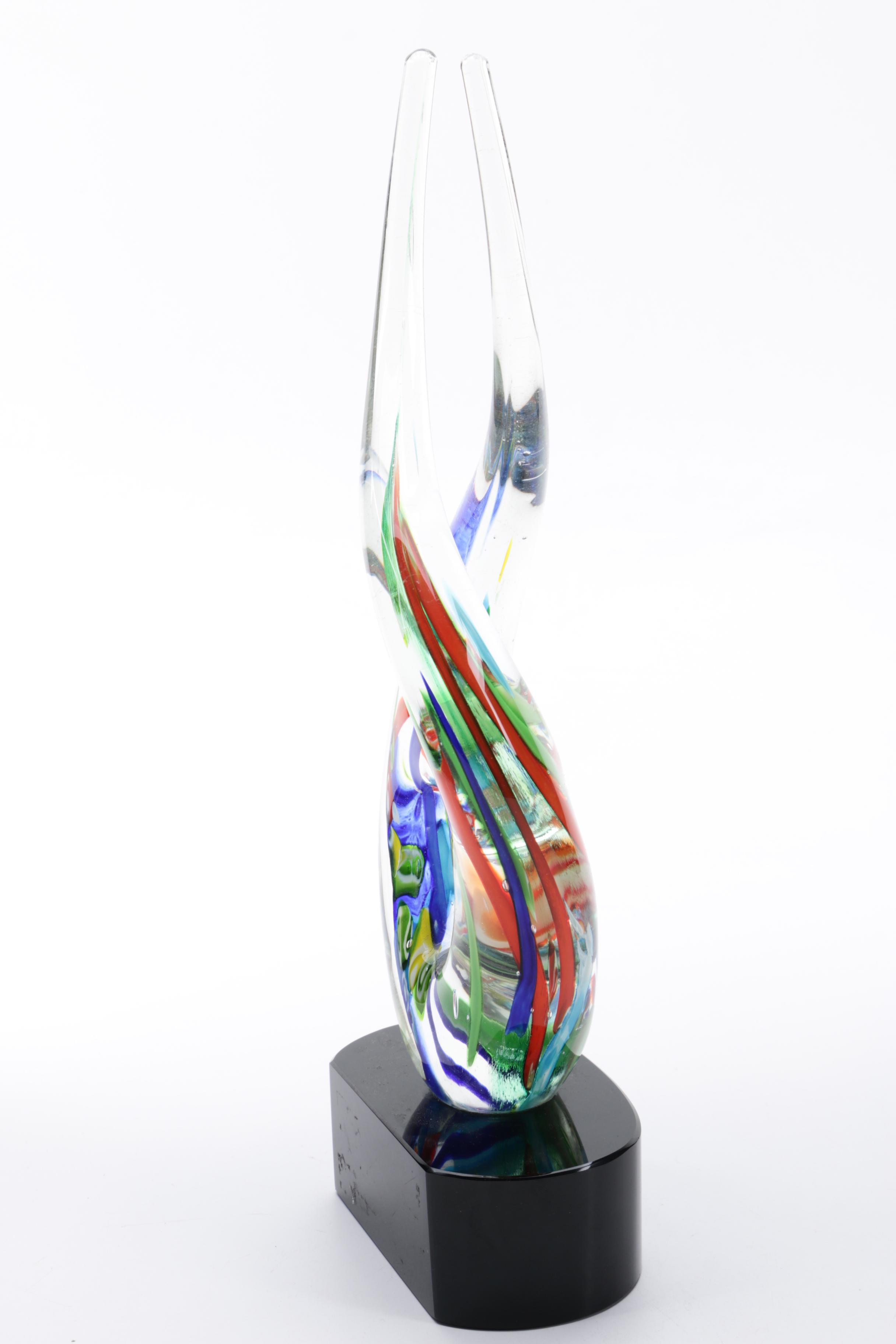 Abstract Glass Sculptures, Late 20th Century