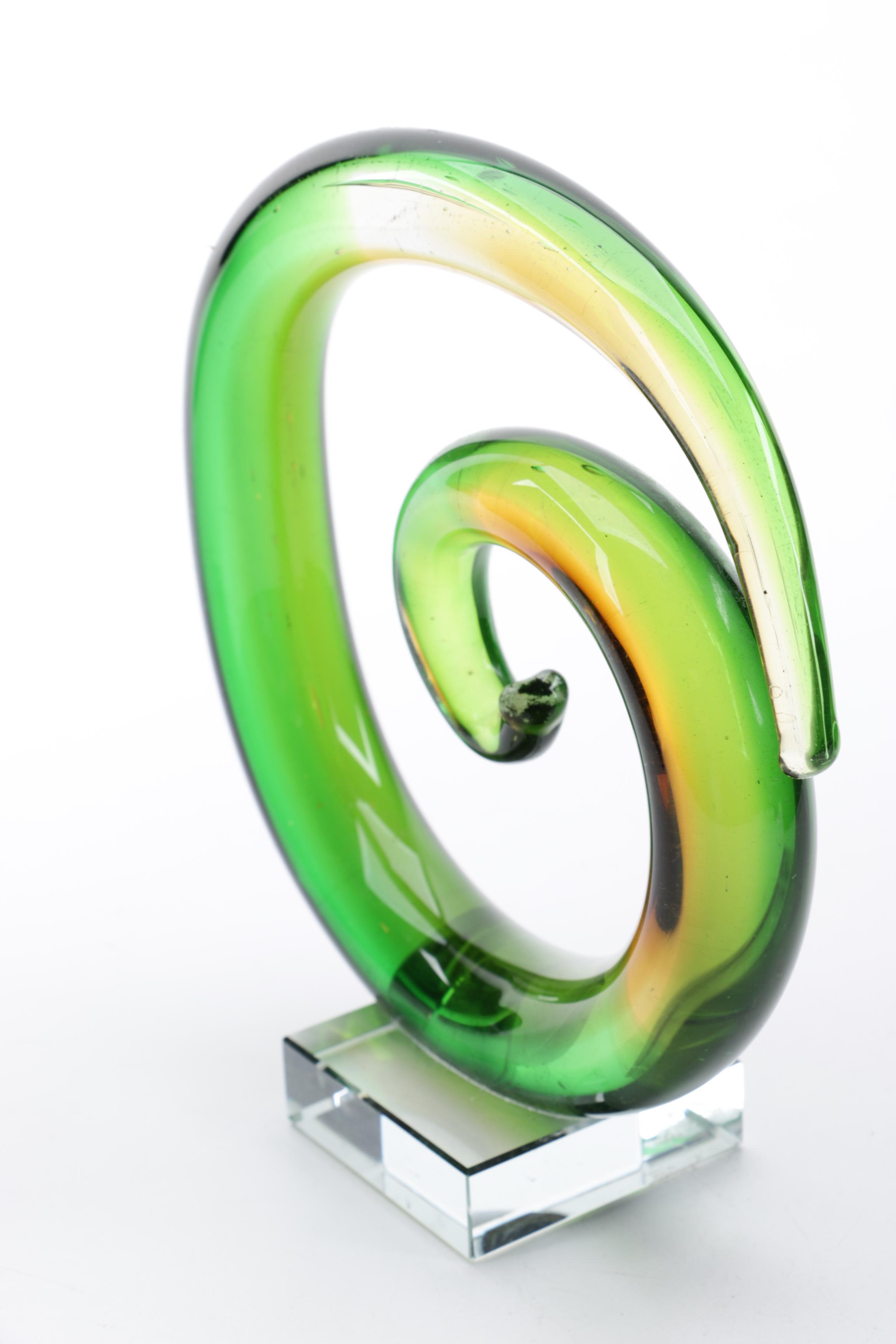 Abstract Glass Sculptures, Late 20th Century