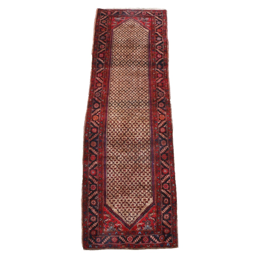 Hand-Knotted Persian Senneh Bijar Carpet Runner