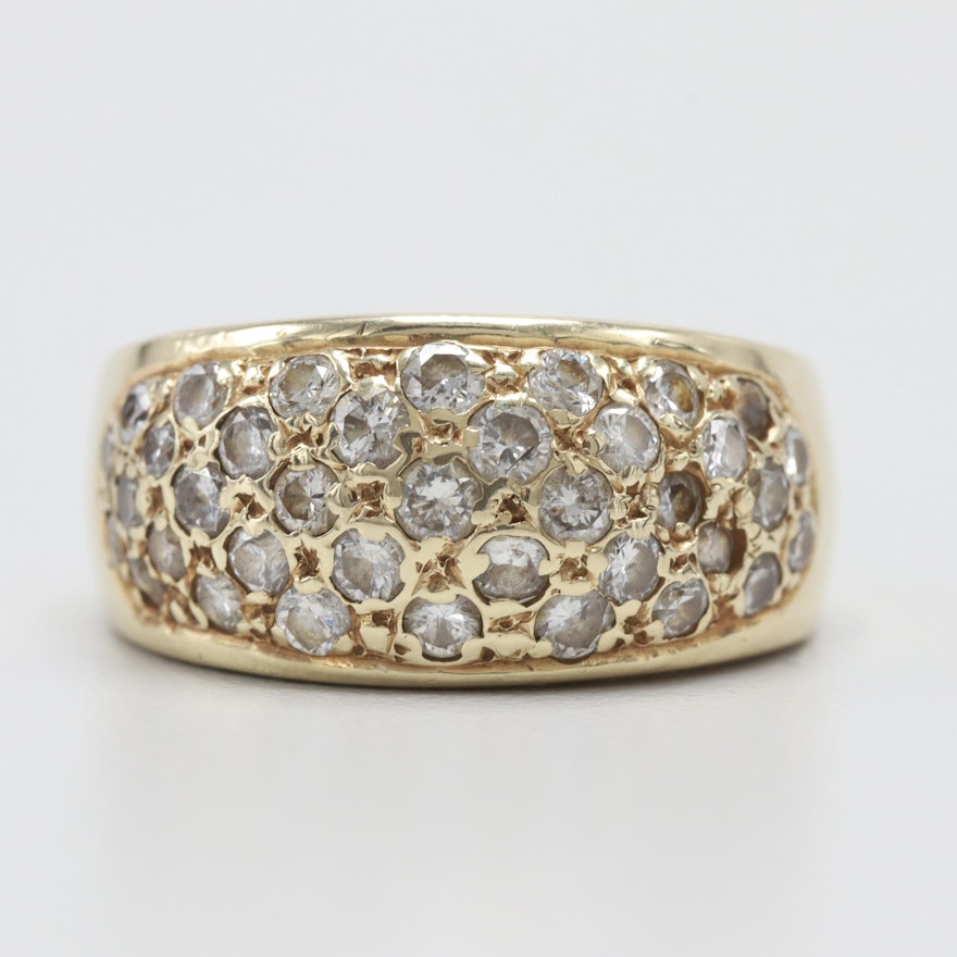 14K Yellow Gold 1.05 CTW Diamond Ring