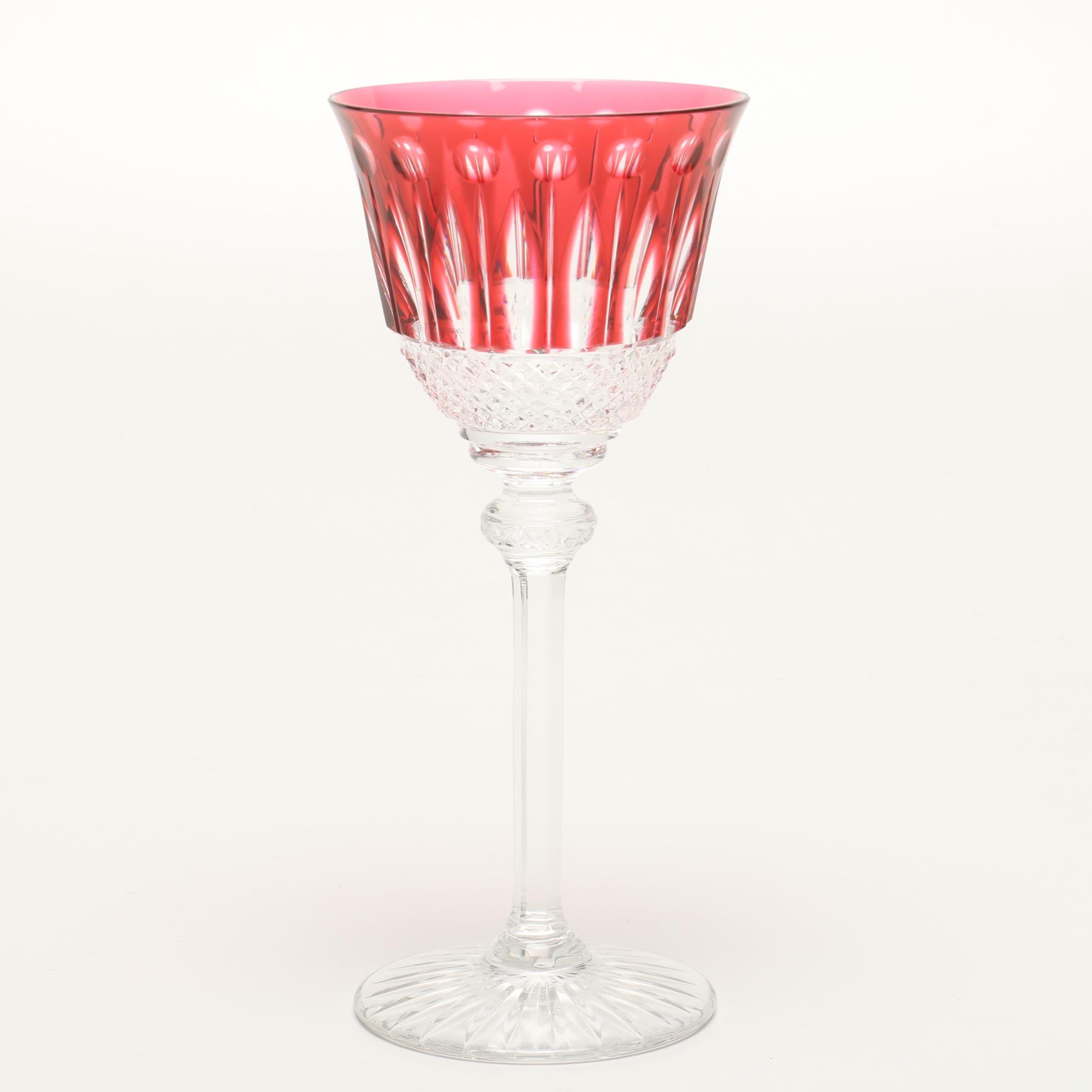 St. Louis "Tommy" Crystal Red Hock Wine Glasses