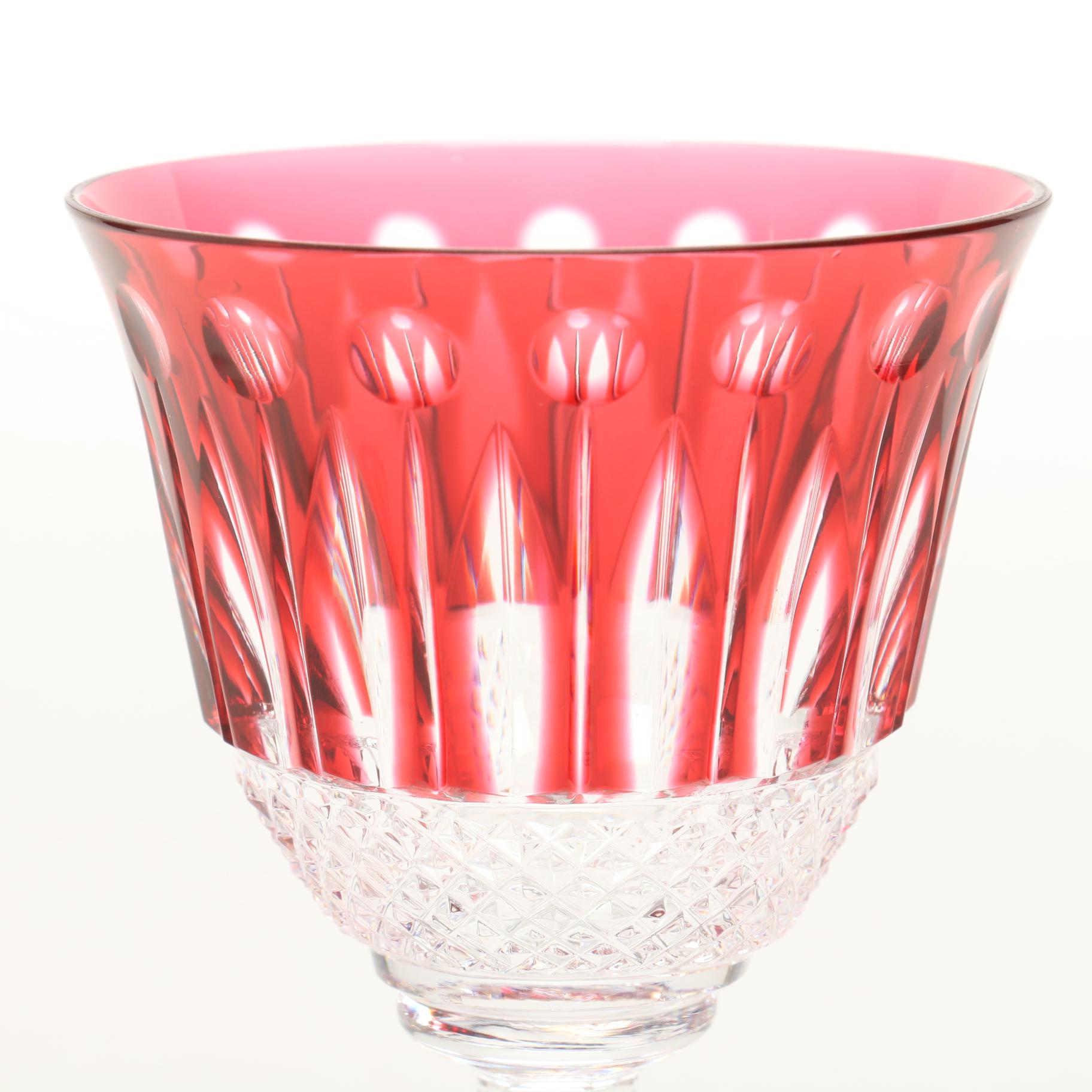 St. Louis "Tommy" Crystal Red Hock Wine Glasses