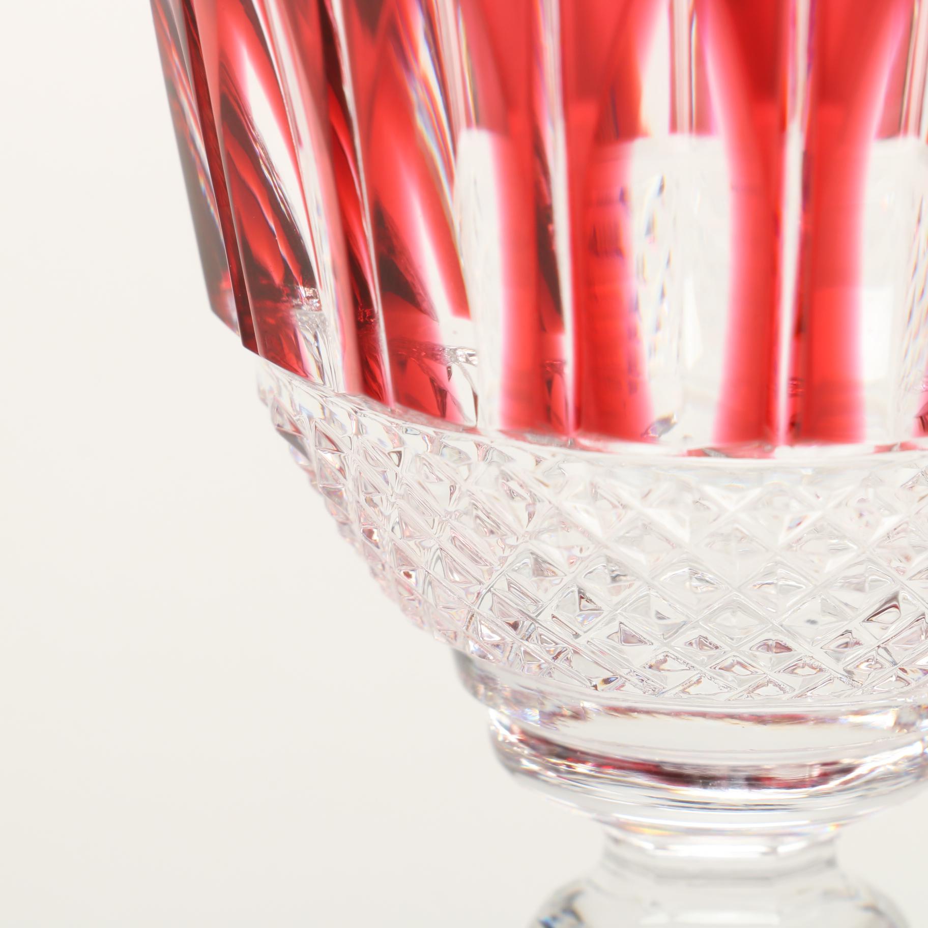 St. Louis "Tommy" Crystal Red Hock Wine Glasses