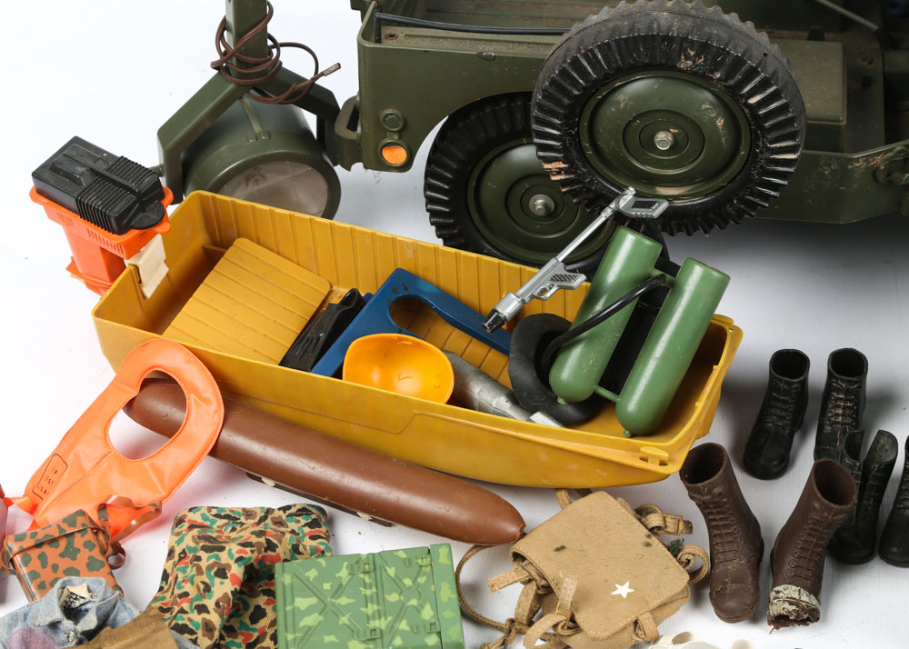 Vintage G.I. Joe Action Figure with Jeep and Accessories