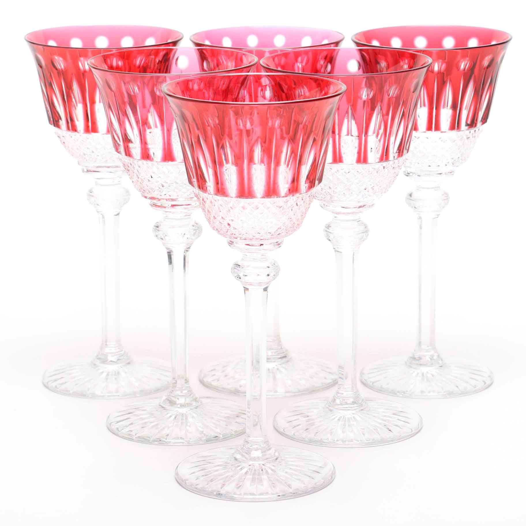 St. Louis "Tommy" Crystal Red Hock Wine Glasses