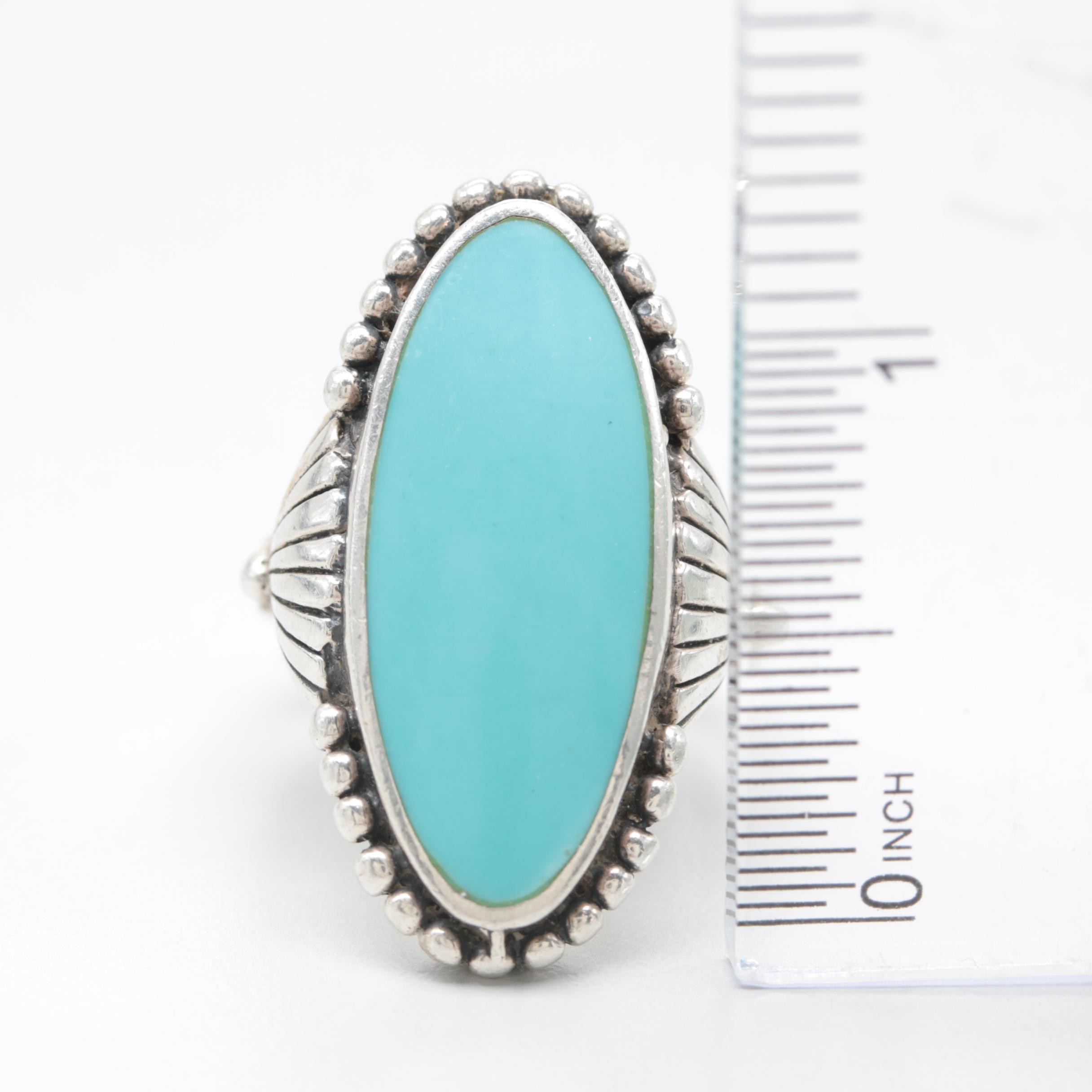 Southwest Style Sterling Silver Turquoise Ring