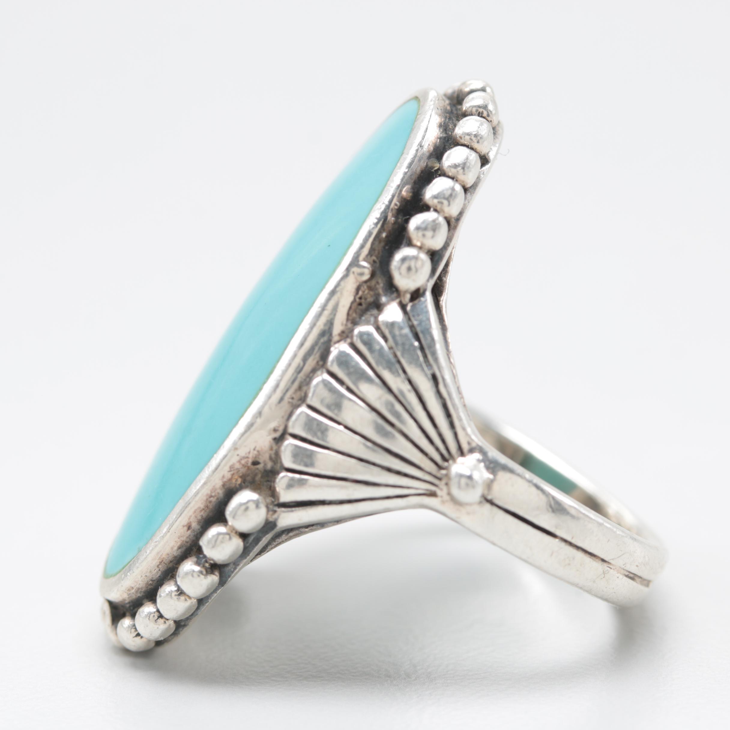 Southwest Style Sterling Silver Turquoise Ring