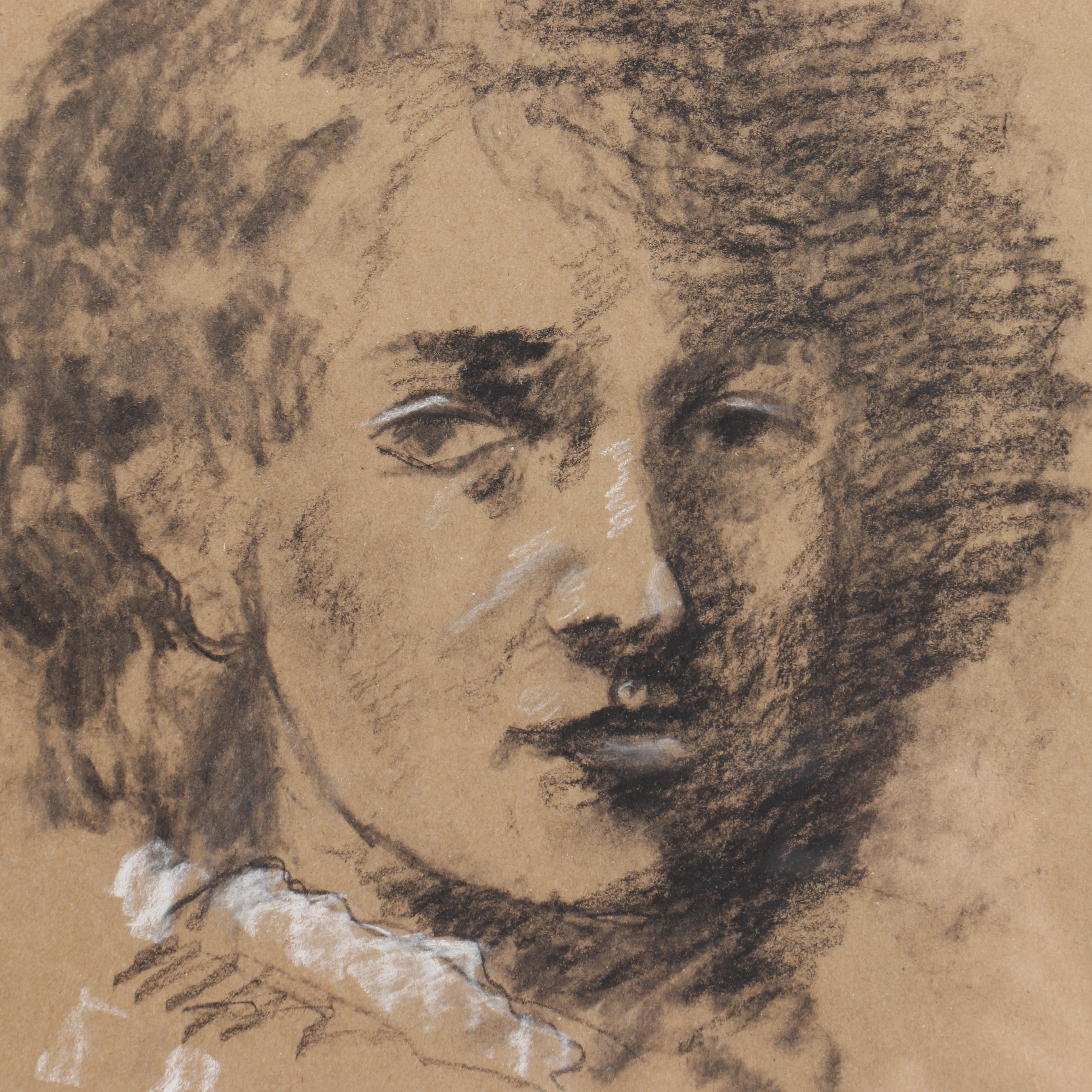 Arbe Charcoal Drawing "Young Pushkin"