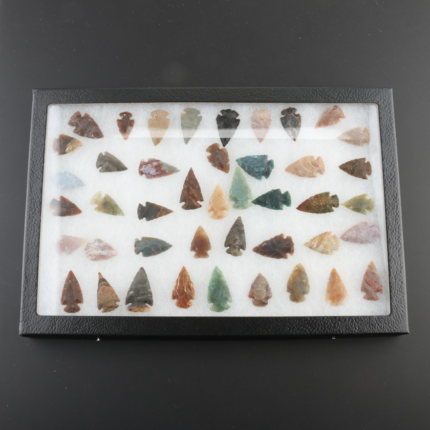 Collection of Forty-Three Contemporary Arrowheads