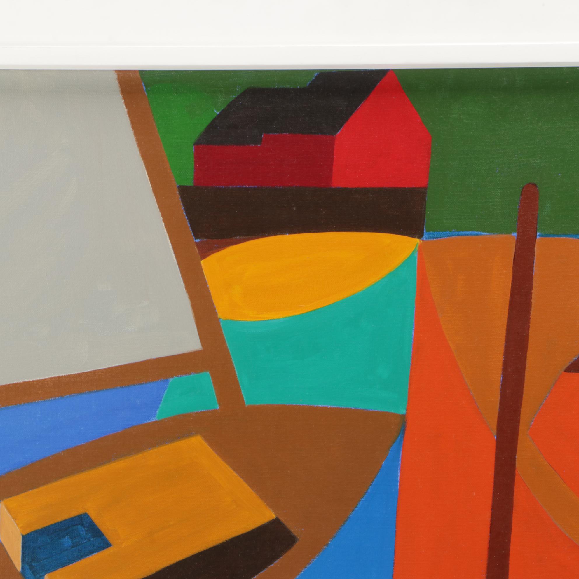 George Anderson Contemporary Abstract Painting "Rockport Harbor"