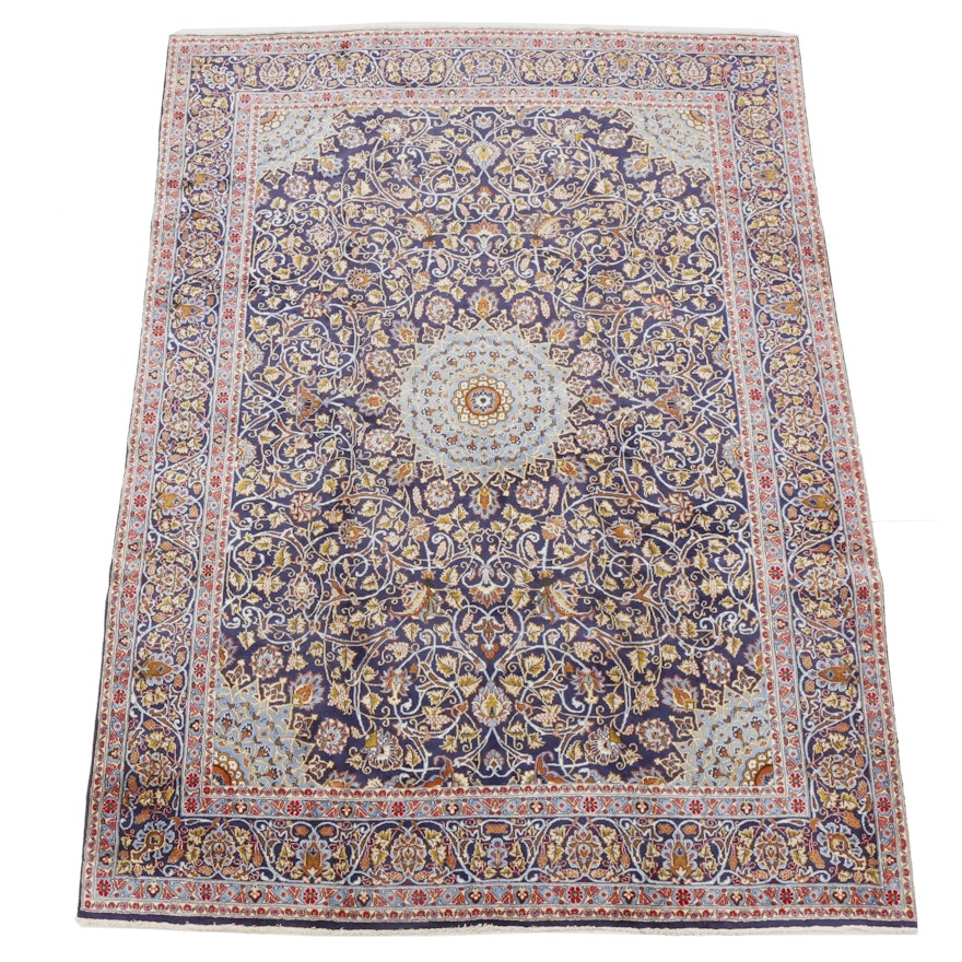 Hand-Knotted Persian Nain Room-Sized Rug