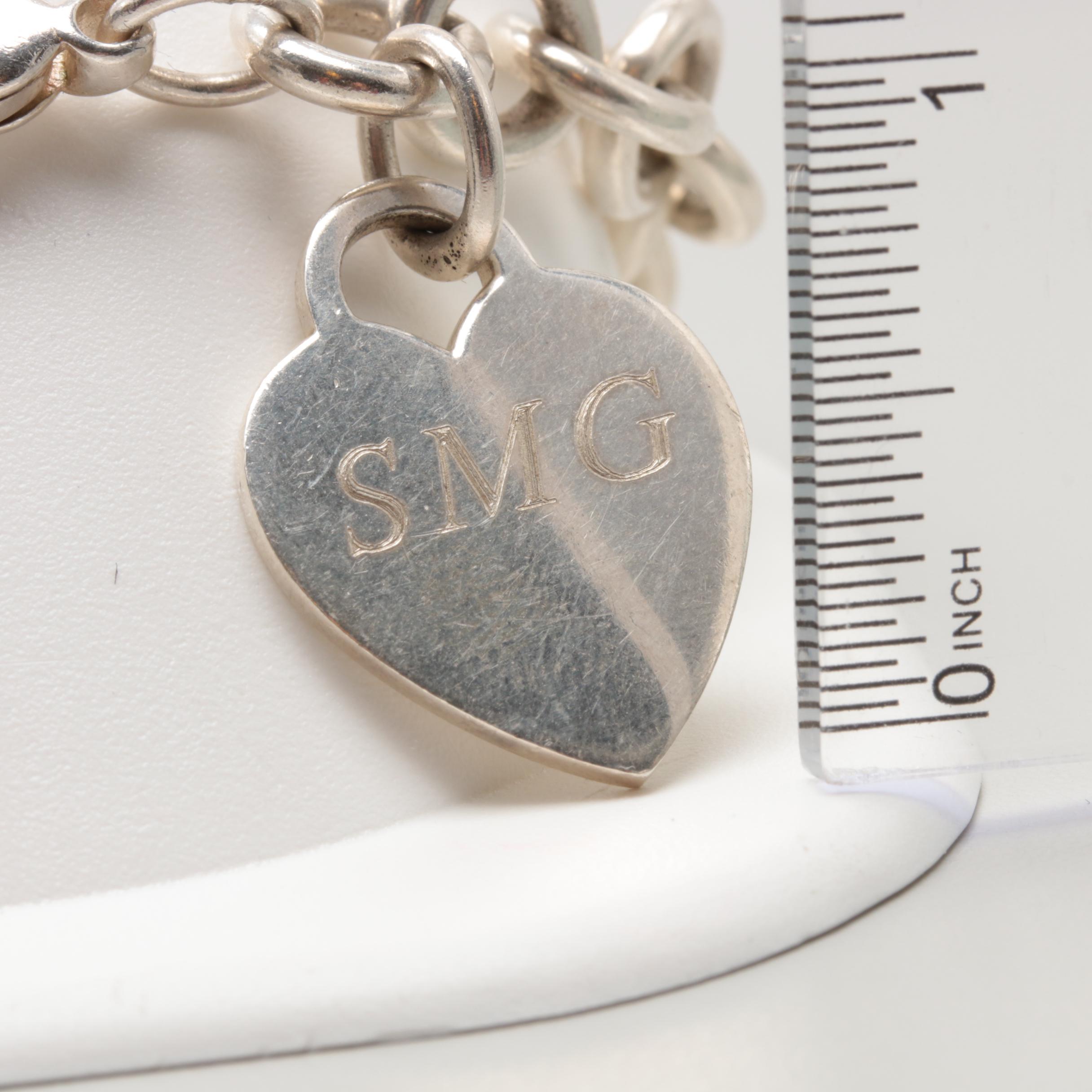 Tiffany & Co. Sterling Silver Heart Charm Bracelet
