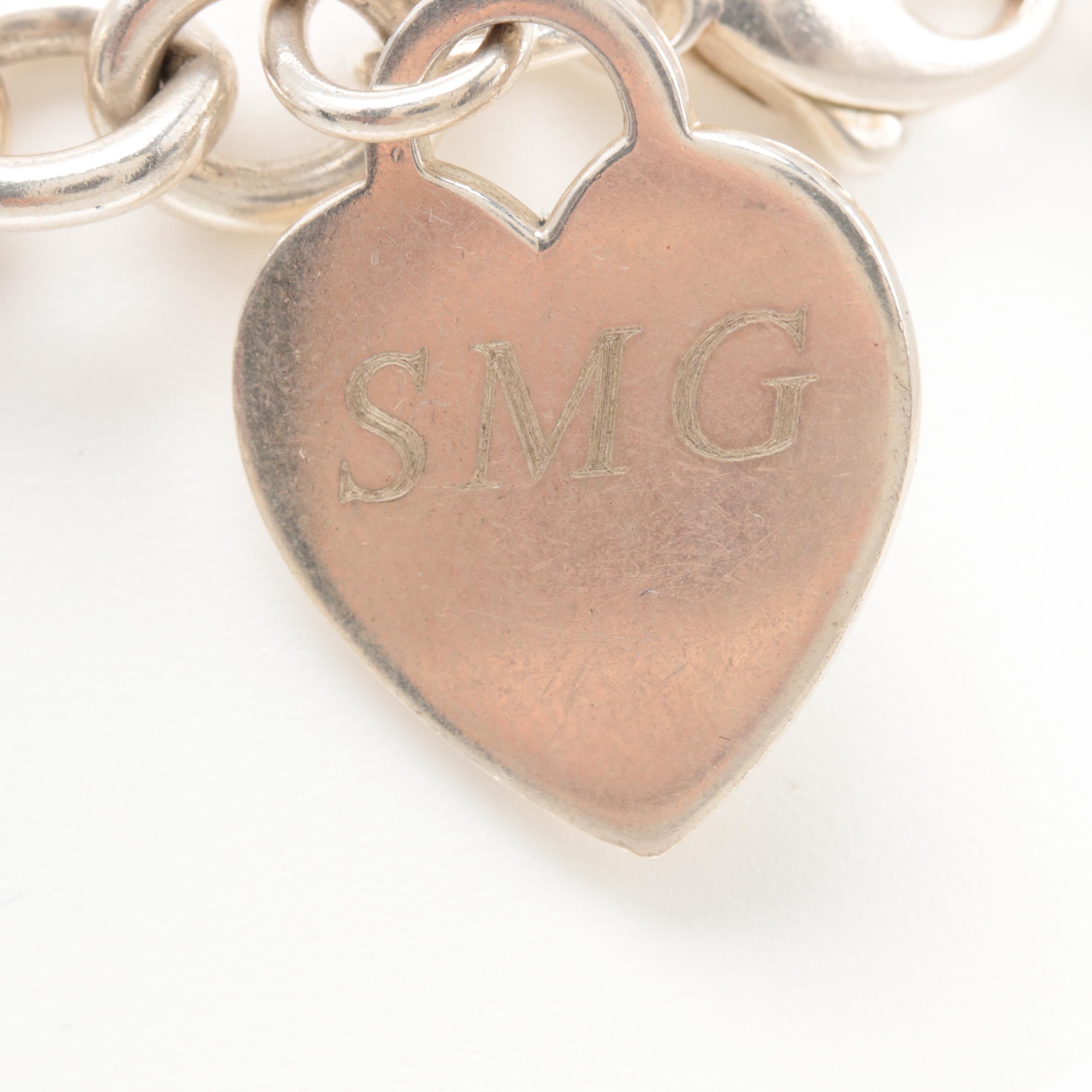 Tiffany & Co. Sterling Silver Heart Charm Bracelet