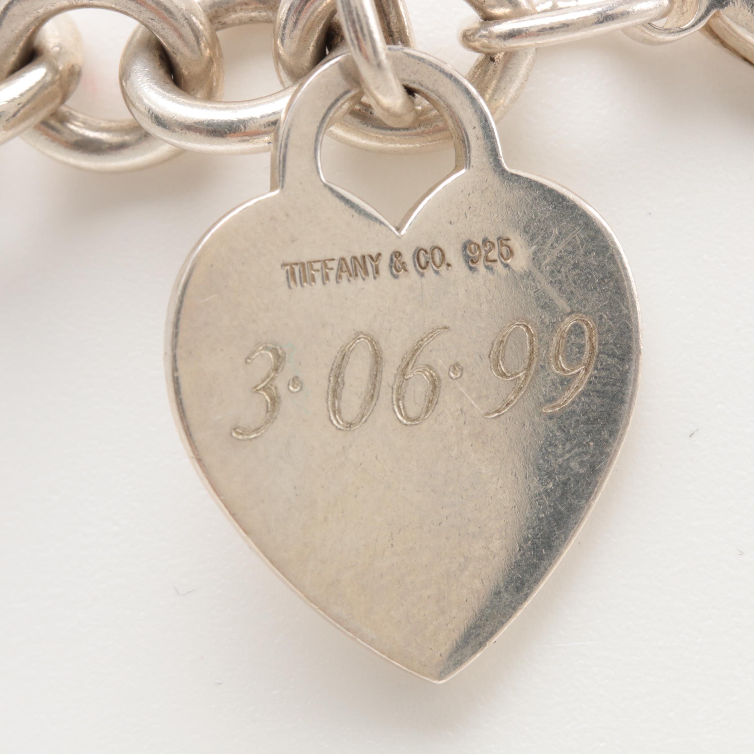 Tiffany & Co. Sterling Silver Heart Charm Bracelet
